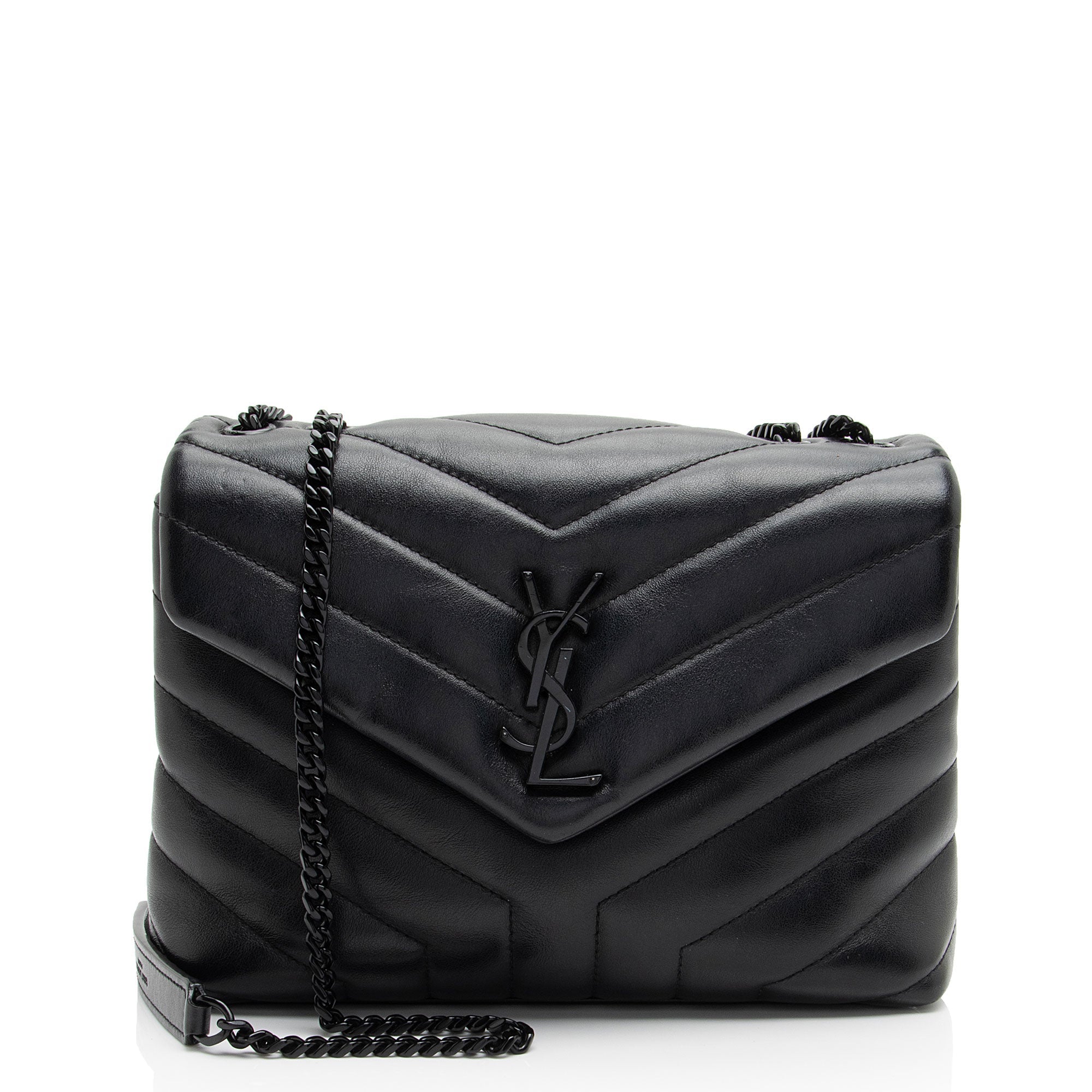 Saint Laurent Matelasse Calfskin Monogram LouLou Chain Small Crossbody (SHF-Q3tPOo)