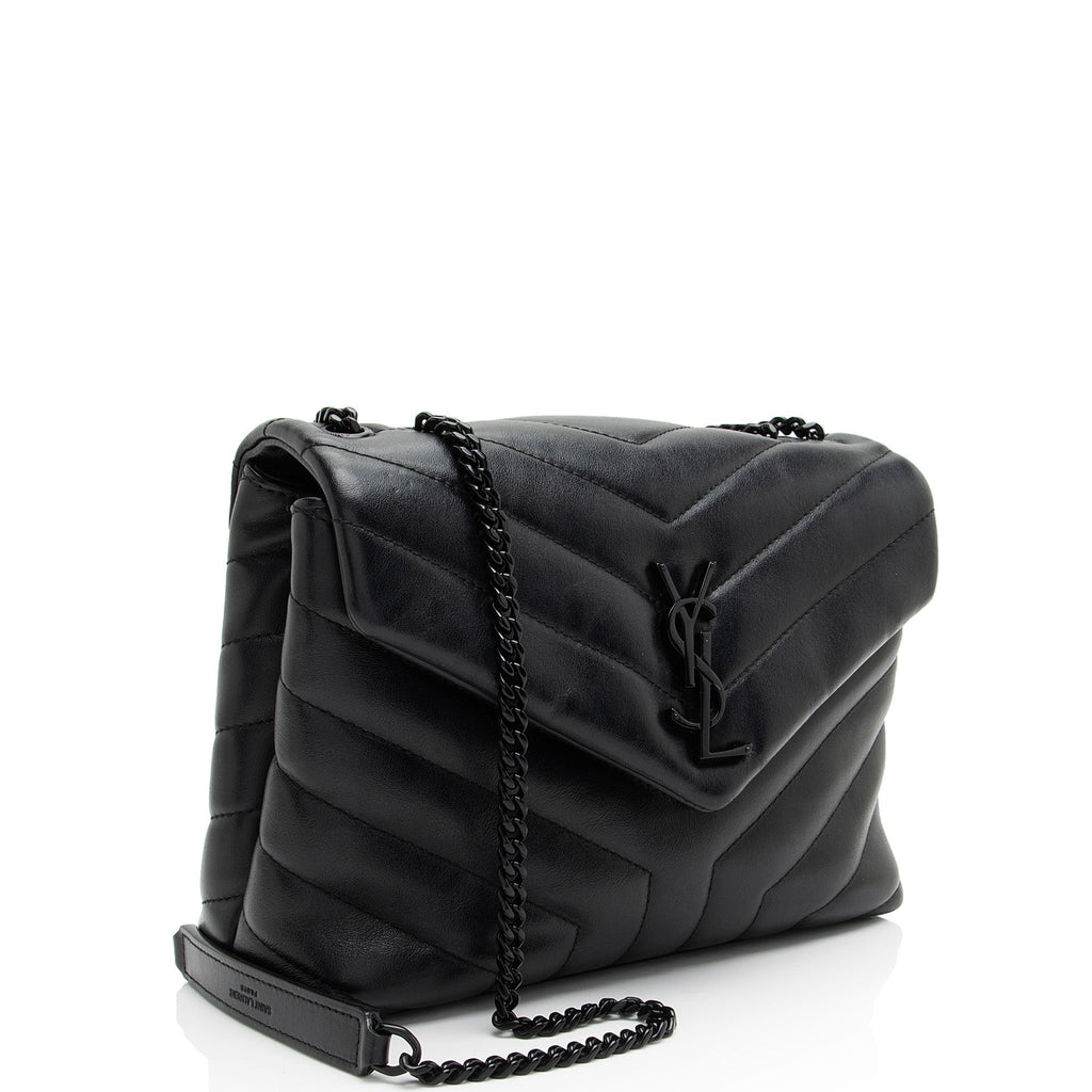 Saint Laurent Matelasse Calfskin Monogram LouLou Chain Small Crossbody (SHF-Q3tPOo)