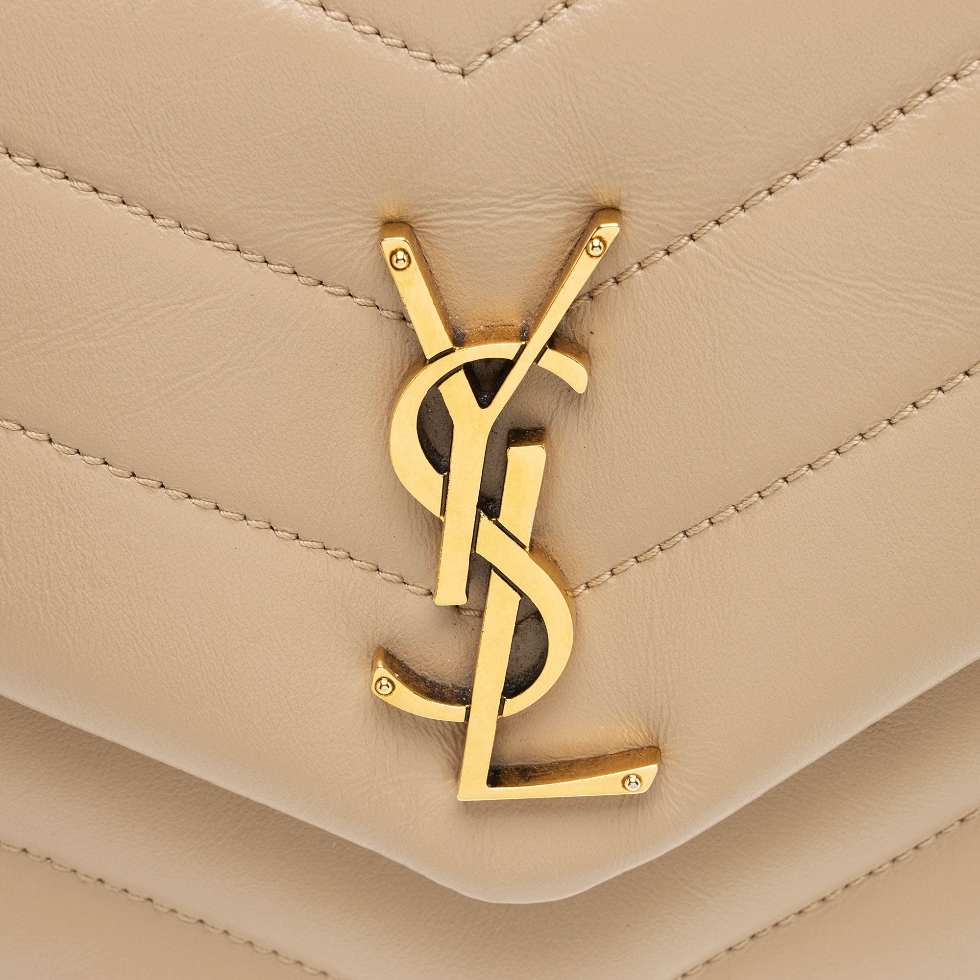 Saint Laurent Matelasse Calfskin Monogram LouLou Chain Small Crossbody