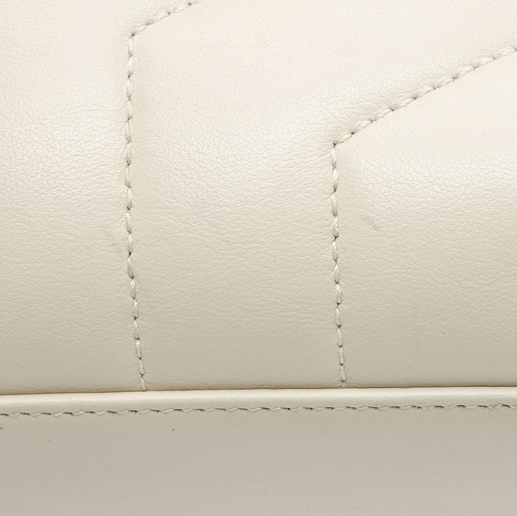 Saint Laurent Matelasse Calfskin Monogram LouLou Chain Small Crossbody