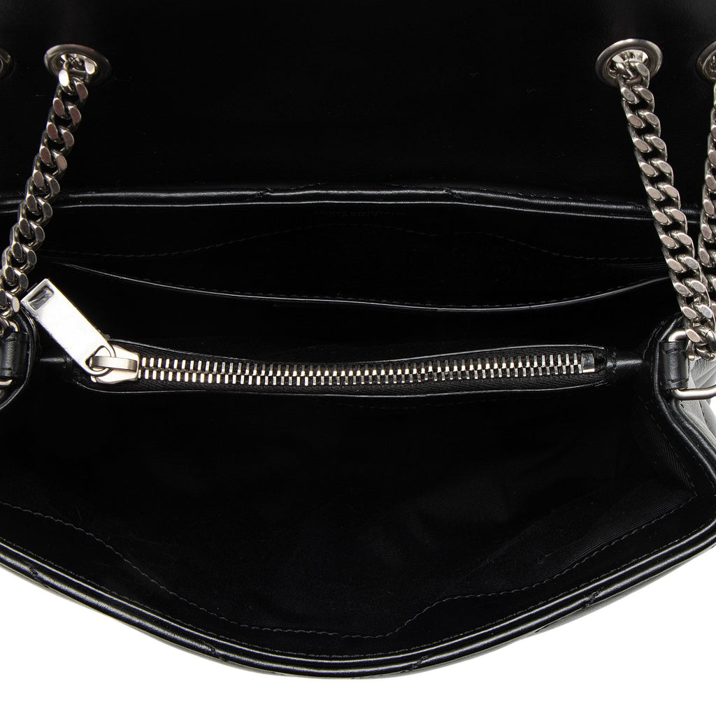 Saint Laurent Matelasse Calfskin Monogram LouLou Chain Small Shoulder Bag