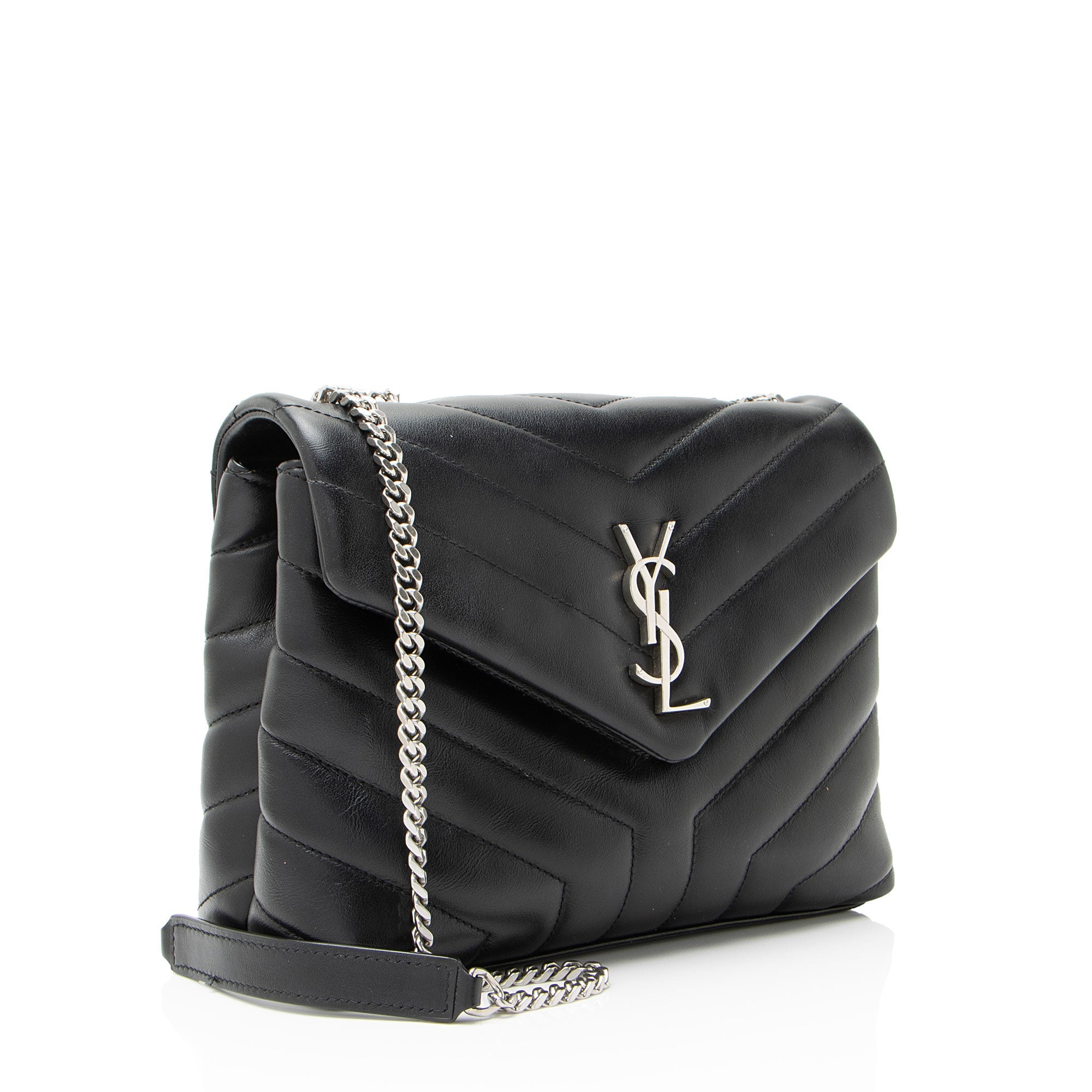 Saint Laurent Matelasse Calfskin Monogram LouLou Chain Small Shoulder Bag