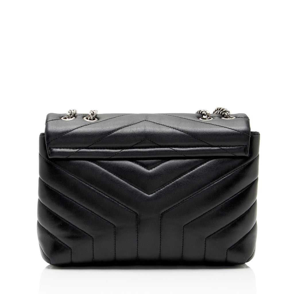 Saint Laurent Matelasse Calfskin Monogram LouLou Chain Small Crossbody