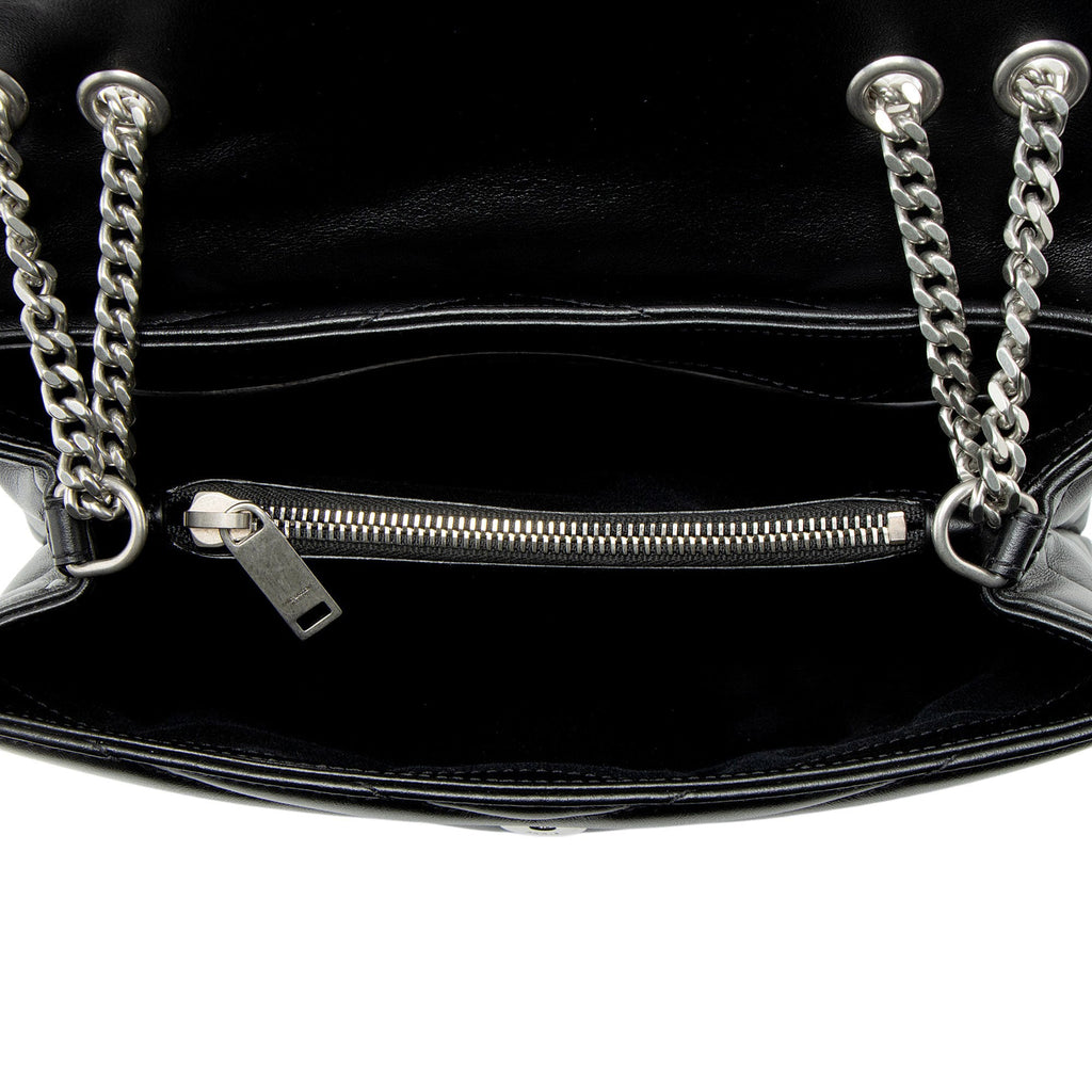 Saint Laurent Matelasse Calfskin Monogram LouLou Chain Small Shoulder Bag