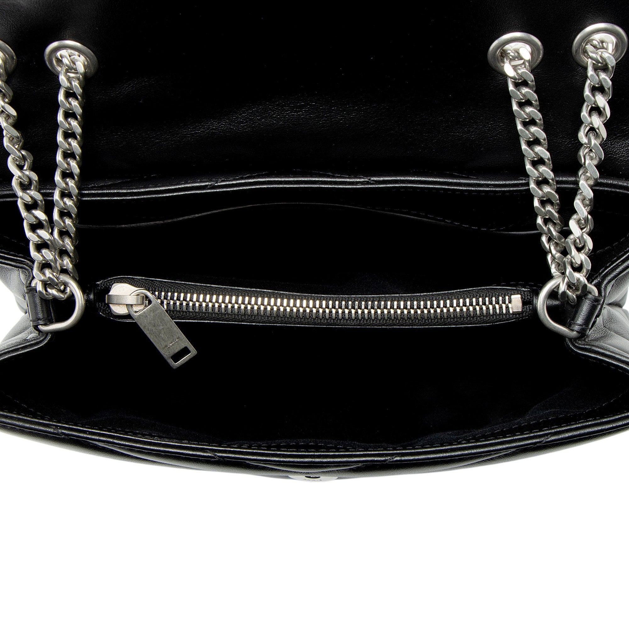 Saint Laurent Matelasse Calfskin Monogram LouLou Chain Small Shoulder Bag