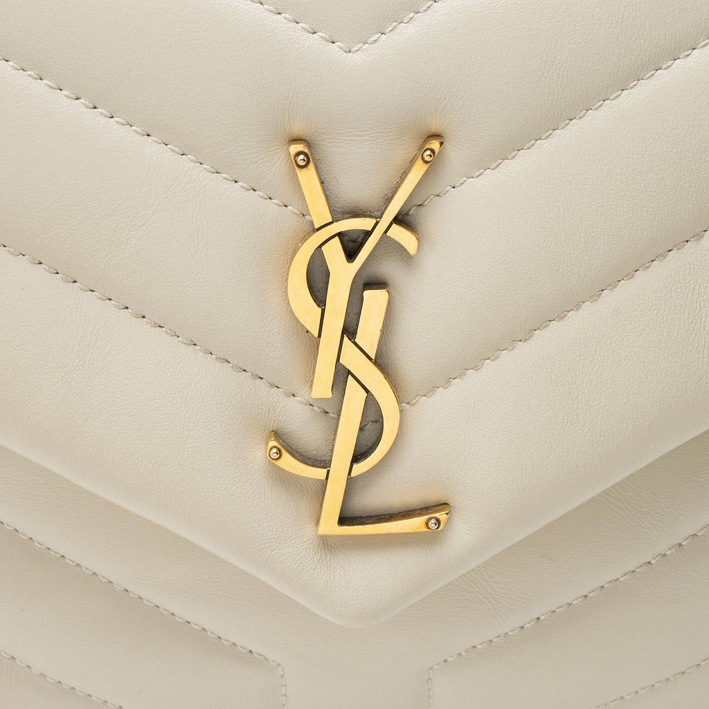 Saint Laurent Matelasse Calfskin Monogram LouLou Chain Small Shoulder Bag