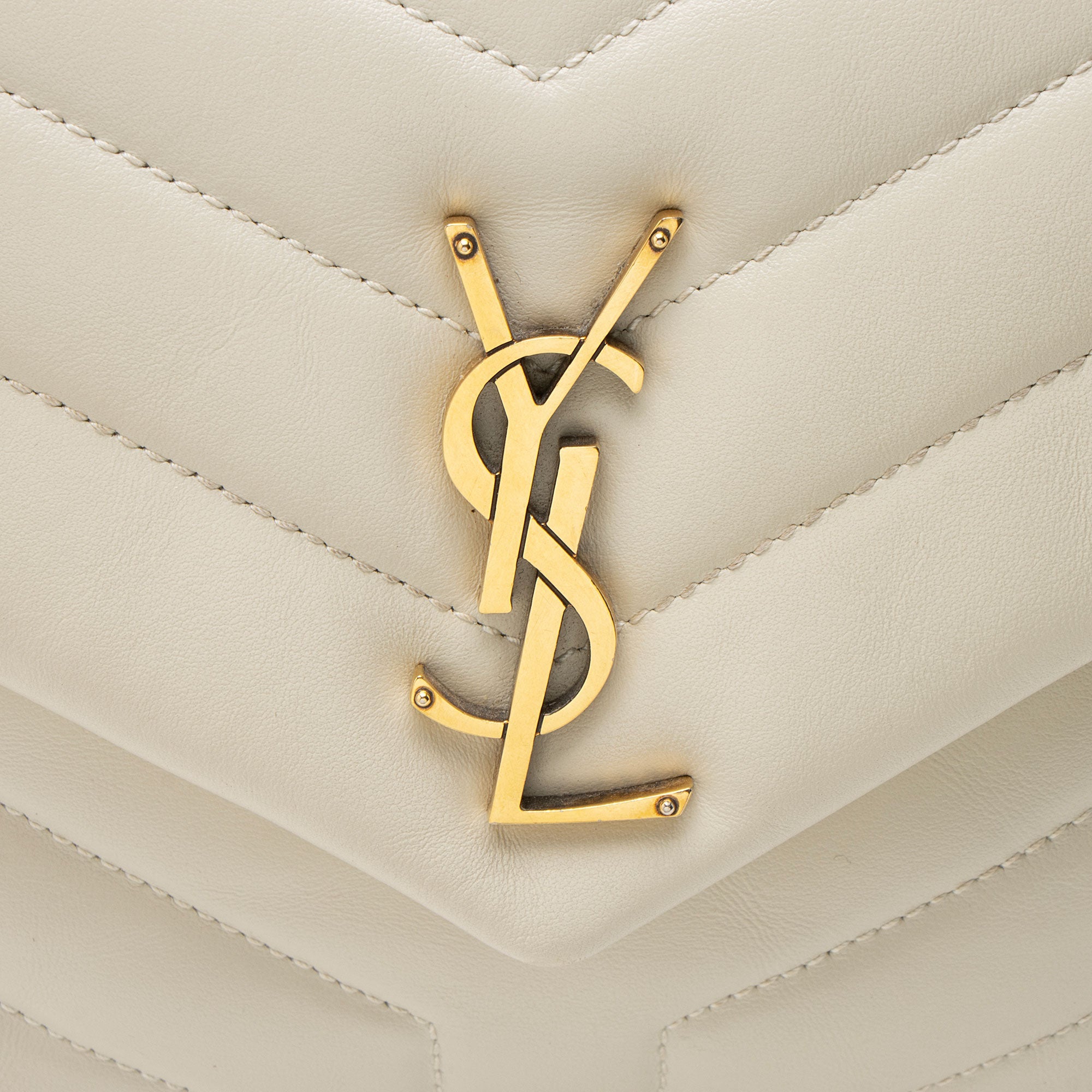 Saint Laurent Matelasse Calfskin Monogram LouLou Chain Small Shoulder Bag