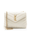Saint Laurent Matelasse Calfskin Monogram LouLou Chain Small Shoulder Bag