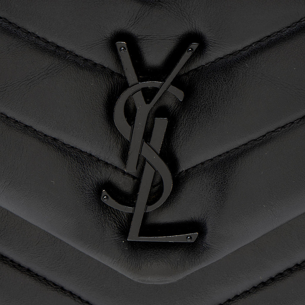 Saint Laurent Matelasse Calfskin Monogram LouLou Chain Small Shoulder Bag