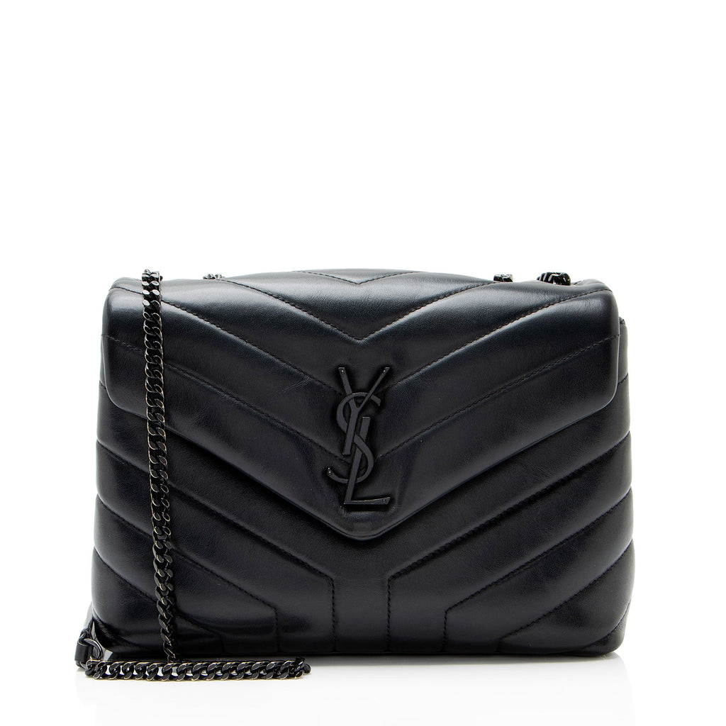 Saint Laurent Matelasse Calfskin Monogram LouLou Chain Small Shoulder Bag