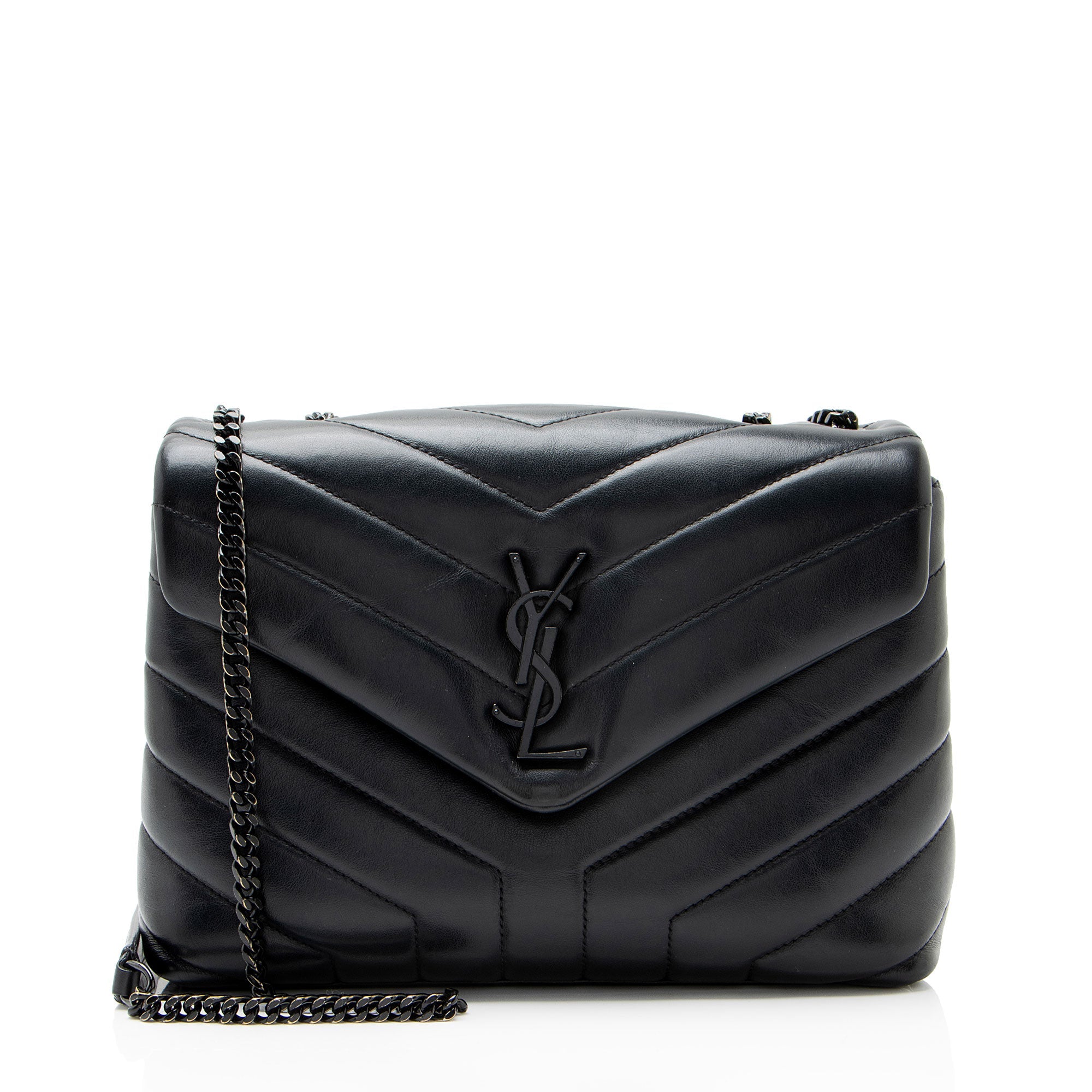 Saint Laurent Matelasse Calfskin Monogram LouLou Chain Small Shoulder Bag