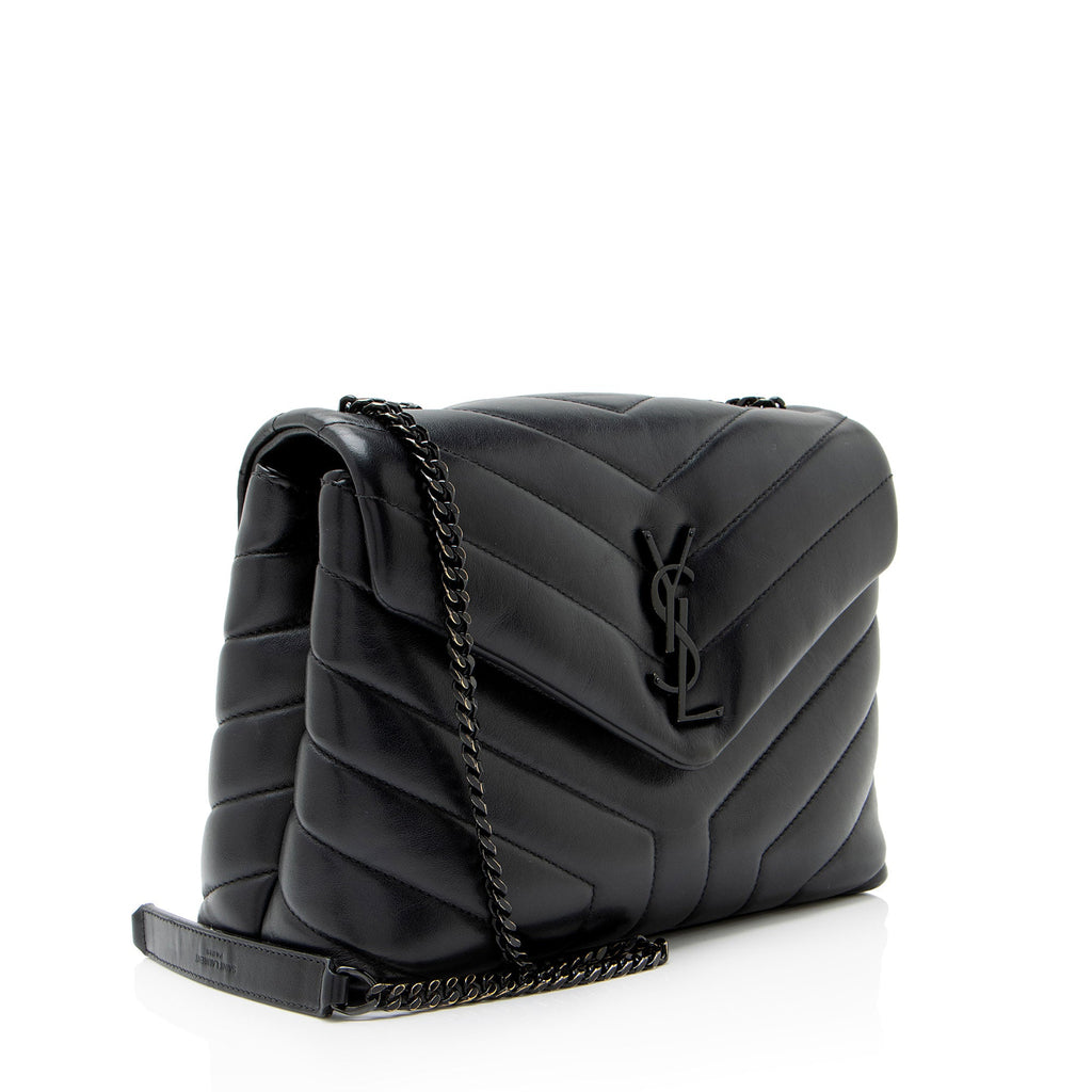 Saint Laurent Matelasse Calfskin Monogram LouLou Chain Small Shoulder Bag
