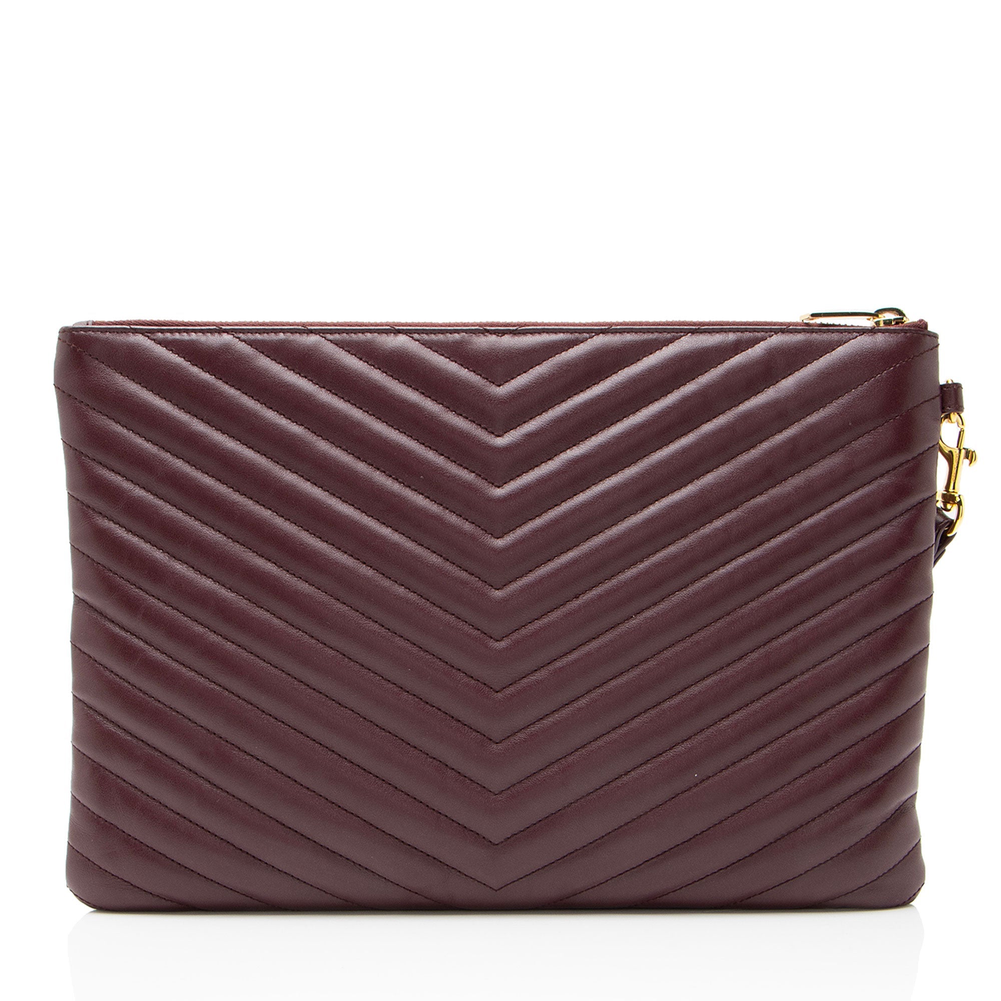 Saint Laurent Matelasse Calfskin Monogram Medium Wristlet