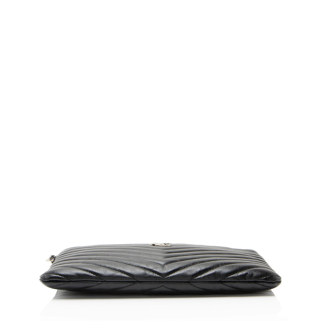 Saint Laurent Matelasse Calfskin Monogram Small Wristlet