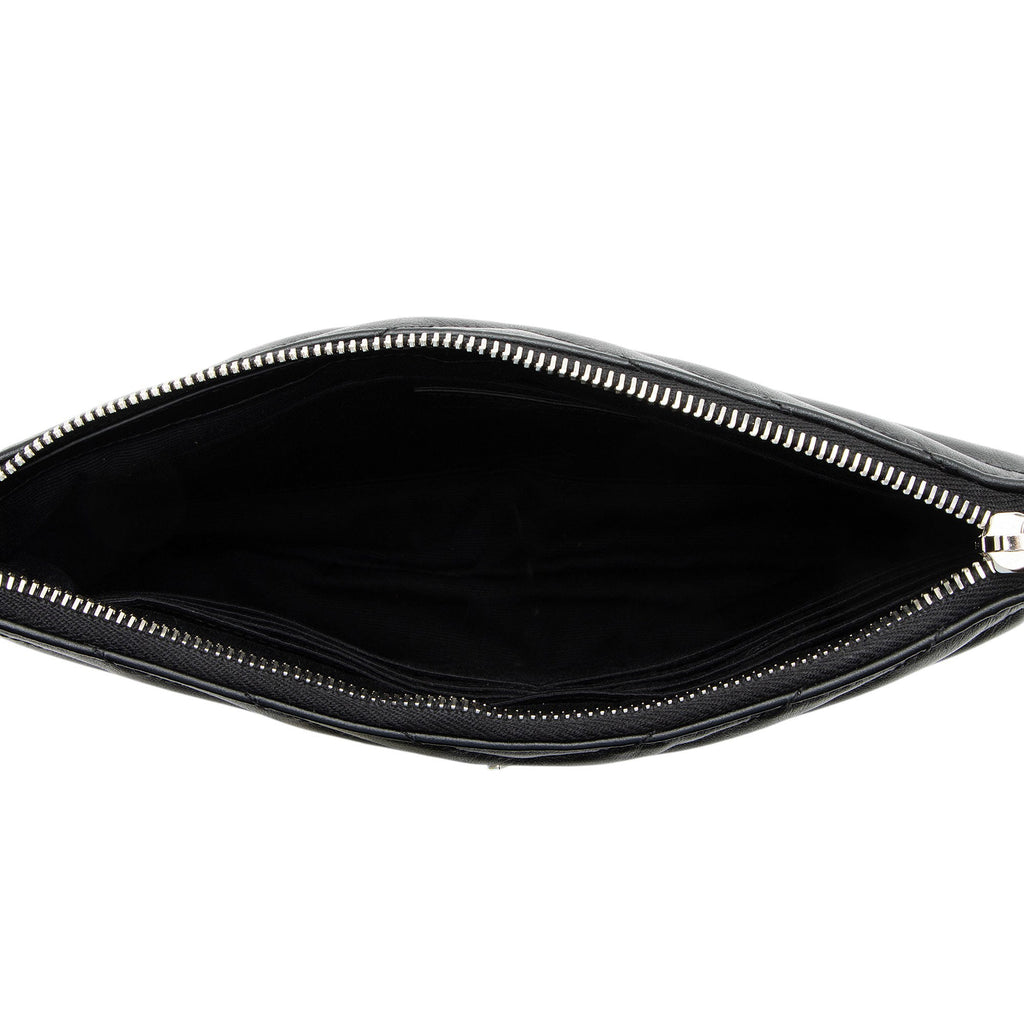 Saint Laurent Matelasse Calfskin Monogram Small Wristlet