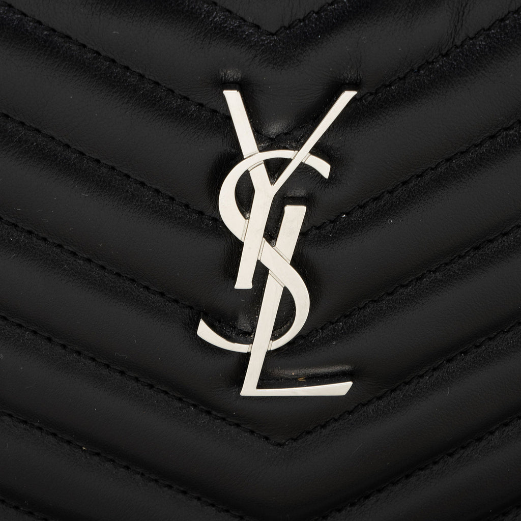Saint Laurent Matelasse Calfskin Monogram Small Wristlet