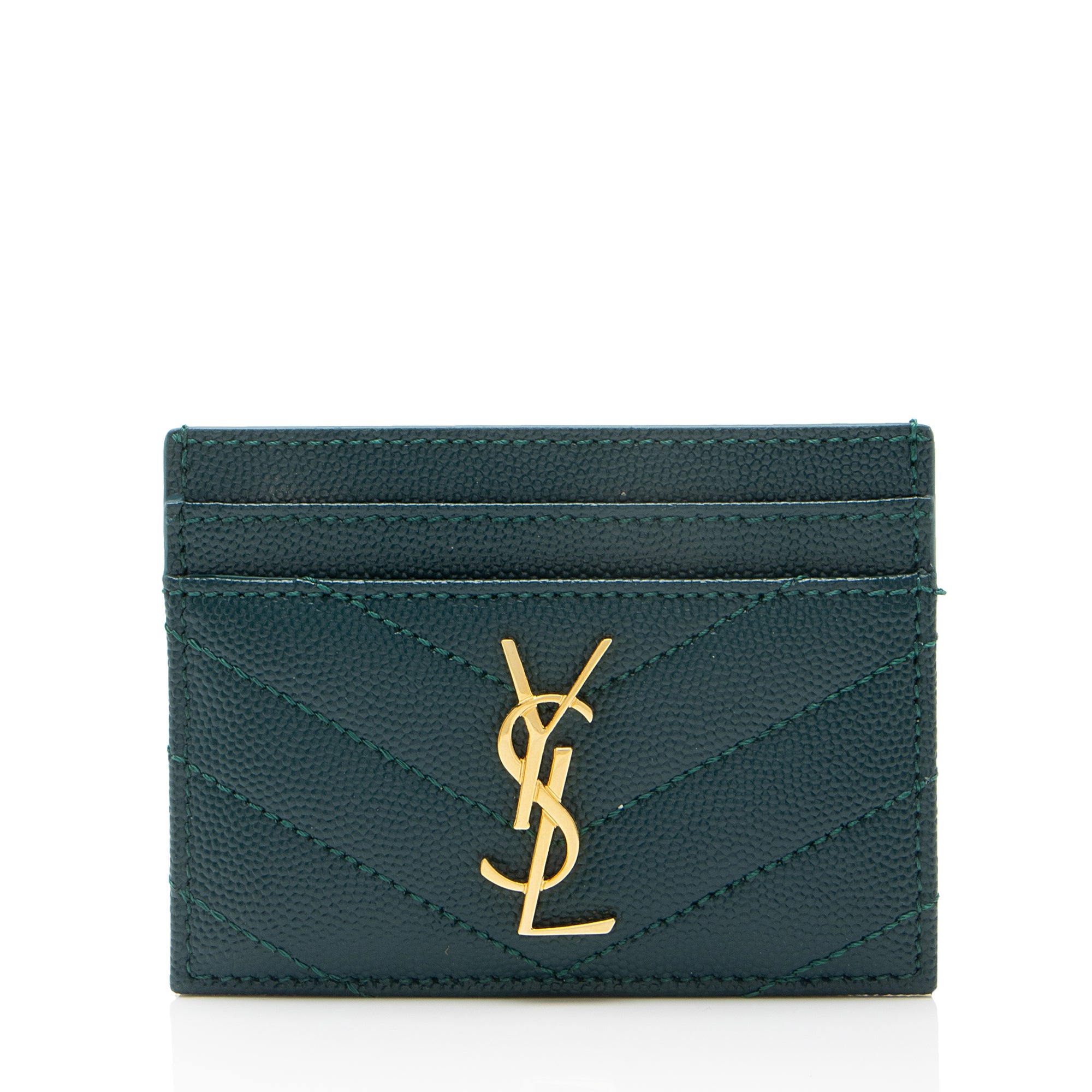 Saint Laurent Matelasse Grain de Poudre Monogram Card Case