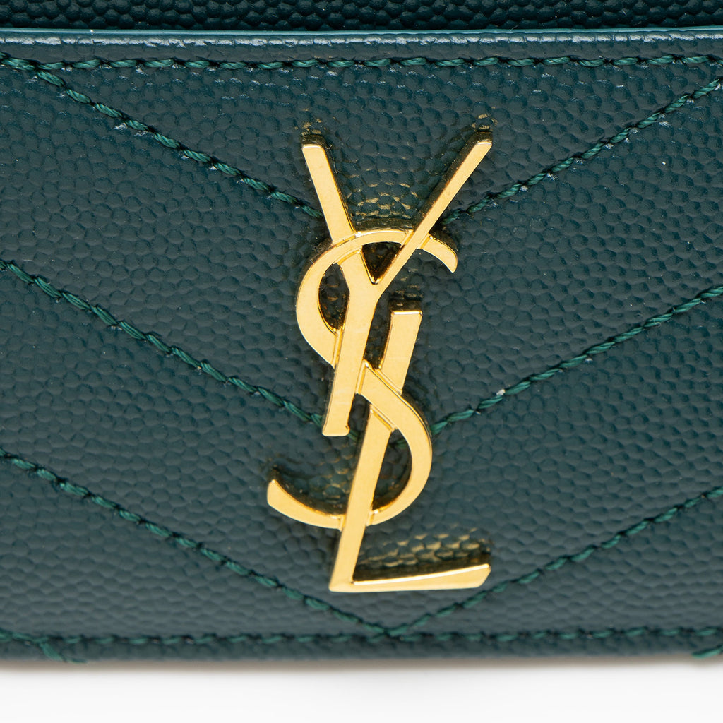 Saint Laurent Matelasse Grain de Poudre Monogram Card Case