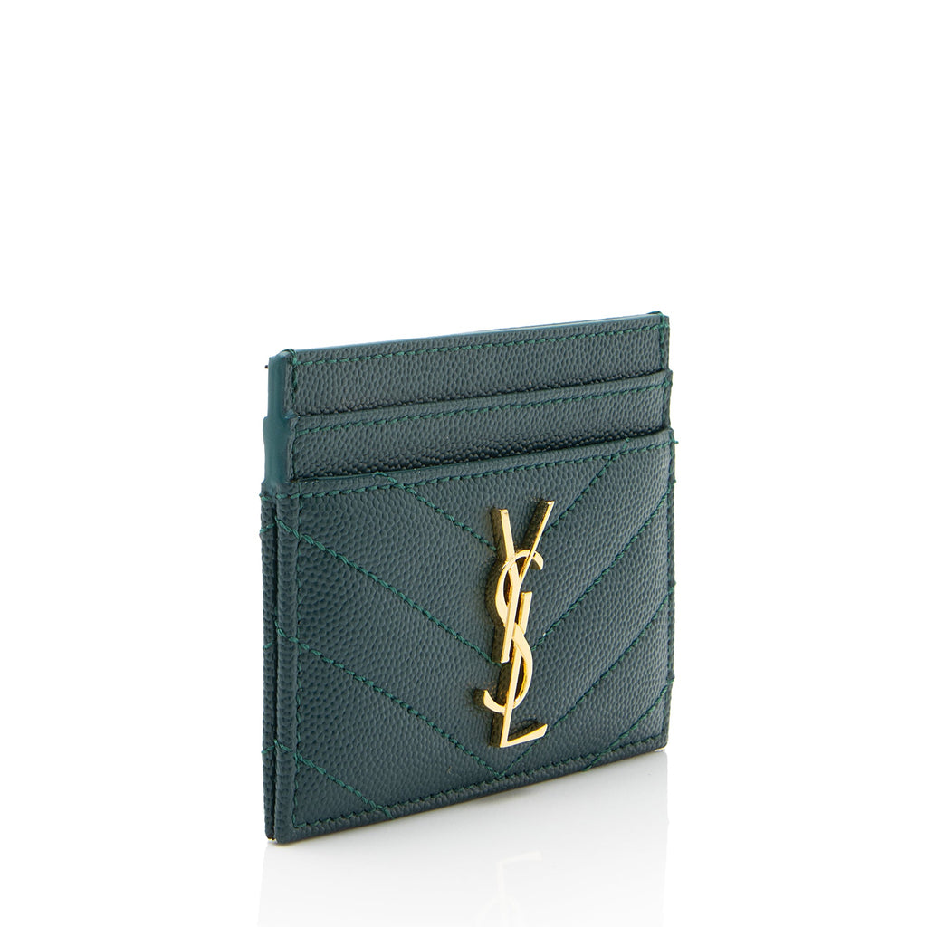 Saint Laurent Matelasse Grain de Poudre Monogram Card Case