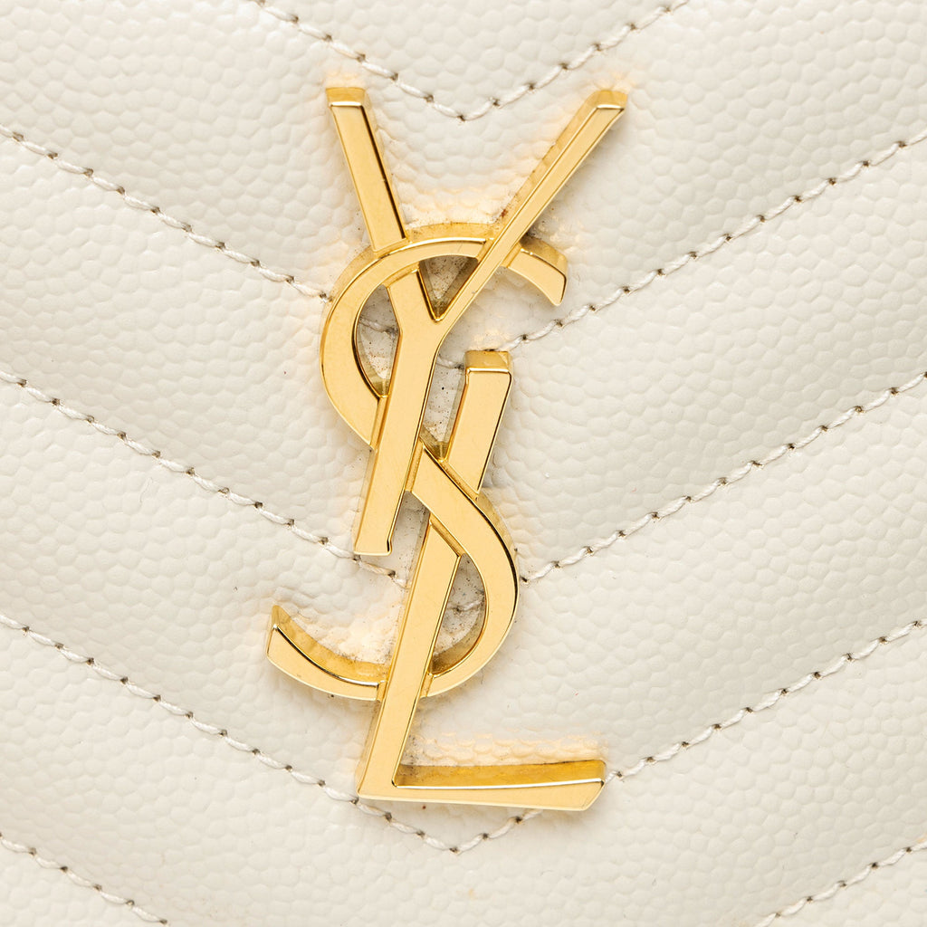 Saint Laurent Matelasse Grain de Poudre Monogram Cassandra Large Bill Pouch