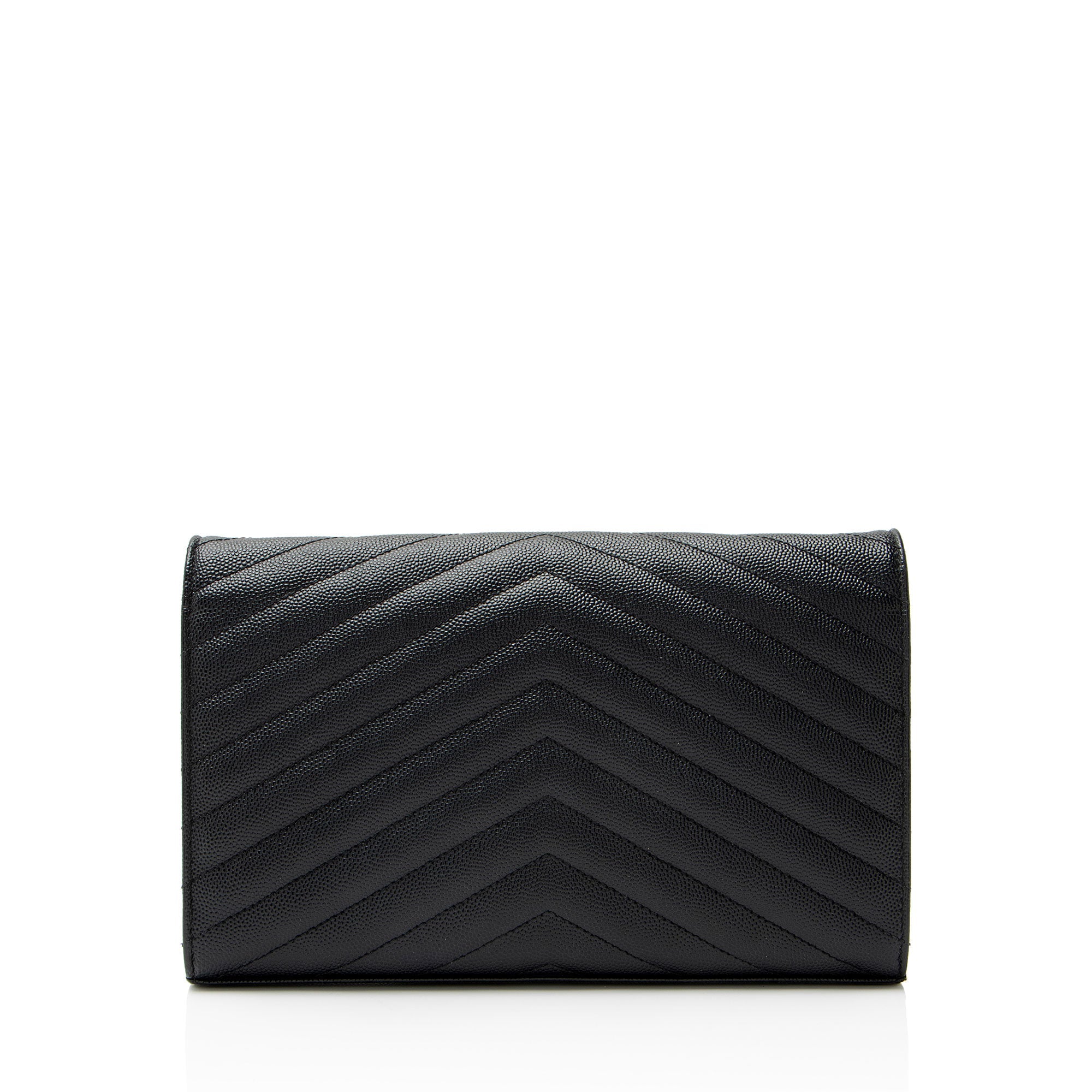 Saint Laurent Matelasse Grain de Poudre Monogram Chain Wallet - FINAL SALE