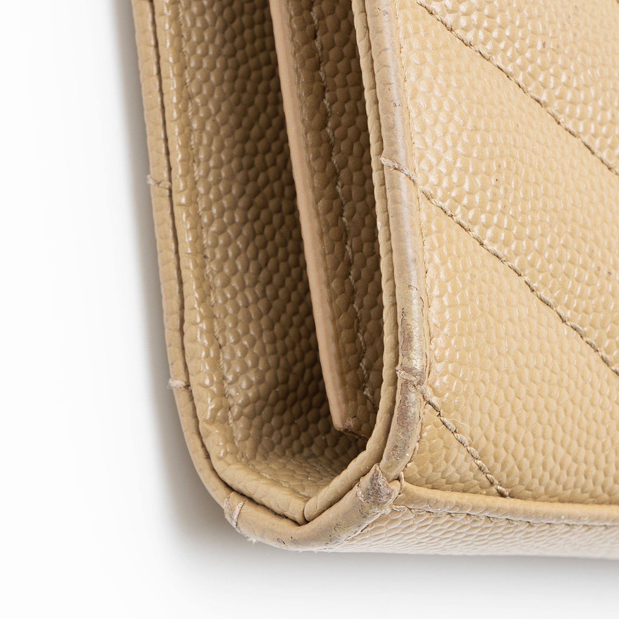 Saint Laurent Matelasse Grain de Poudre Monogram Chain Wallet - FINAL SALE