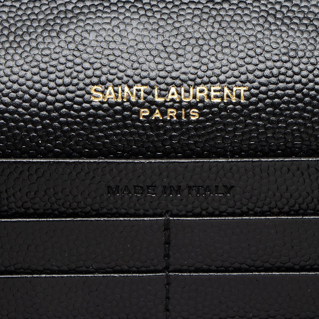 Saint Laurent Matelasse Grain de Poudre Monogram Chain Wallet