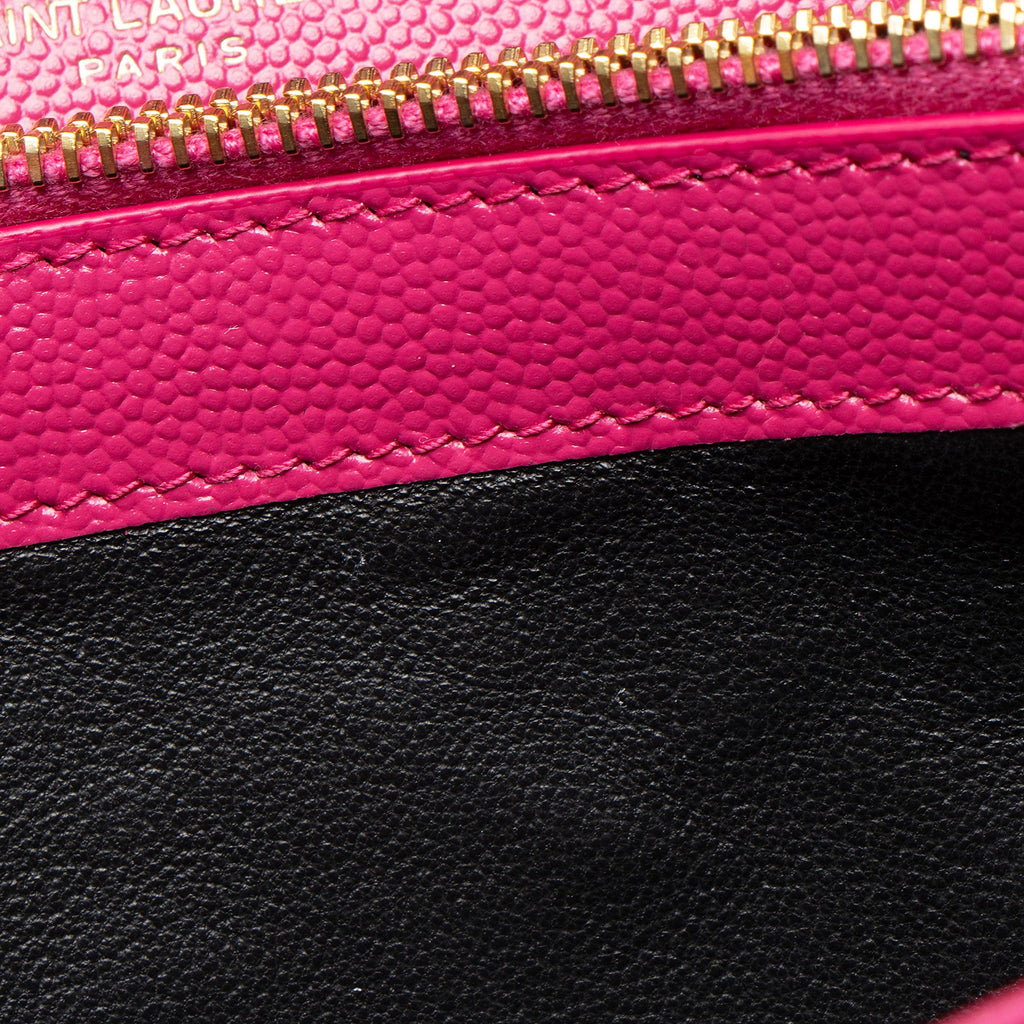 Saint Laurent Matelasse Grain de Poudre Monogram Chain Wallet