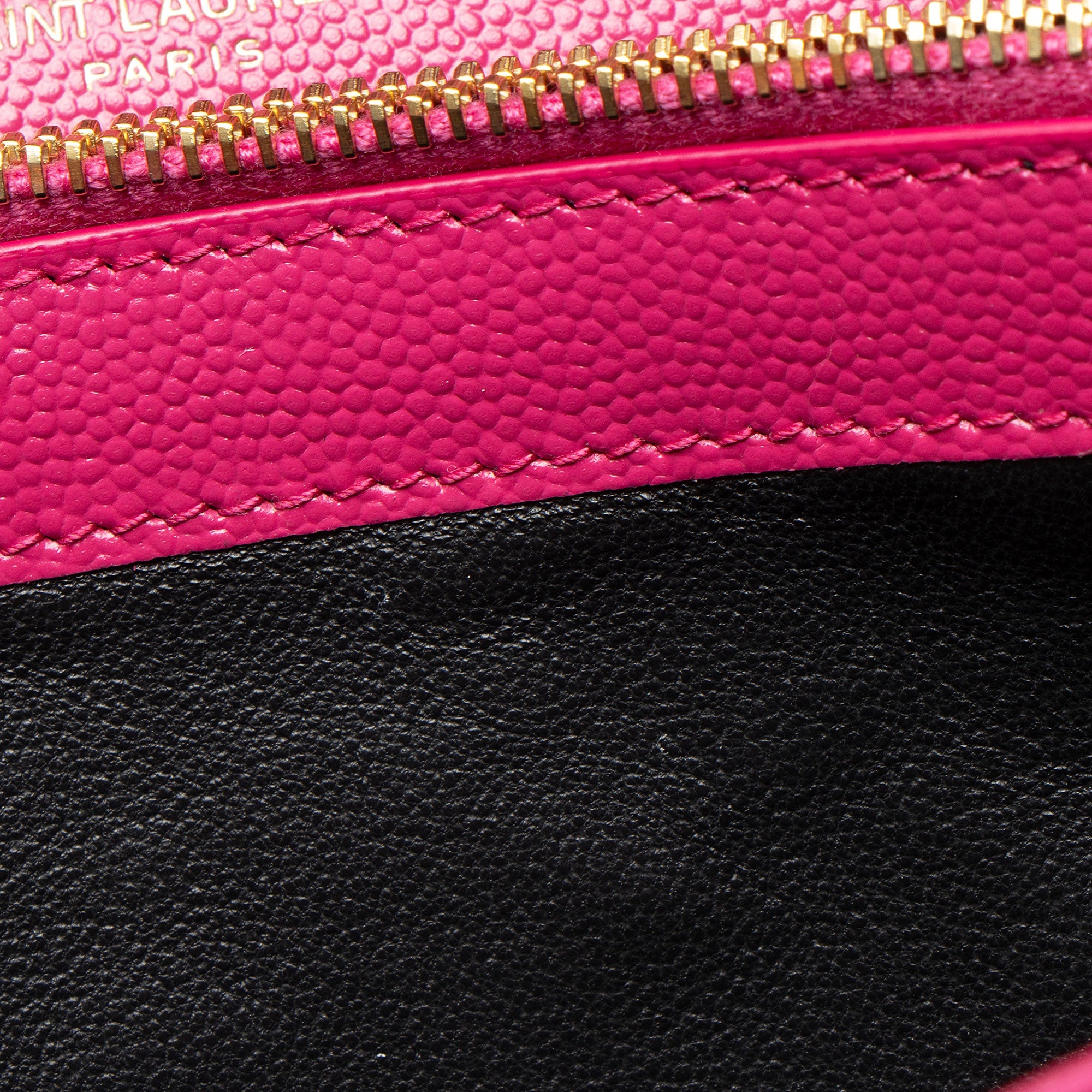 Saint Laurent Matelasse Grain de Poudre Monogram Chain Wallet