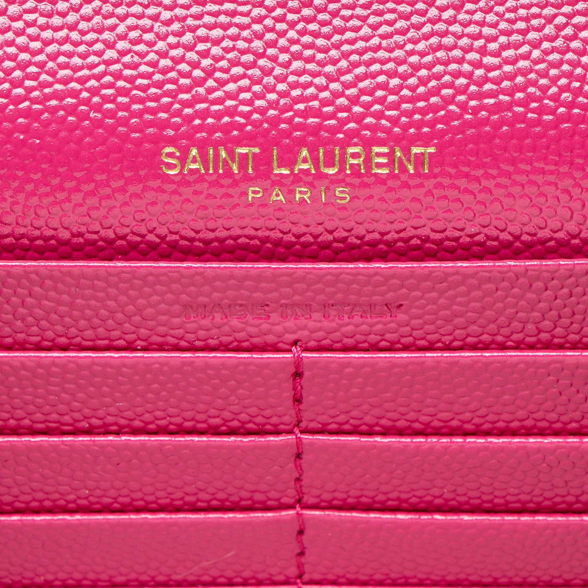 Saint Laurent Matelasse Grain de Poudre Monogram Chain Wallet