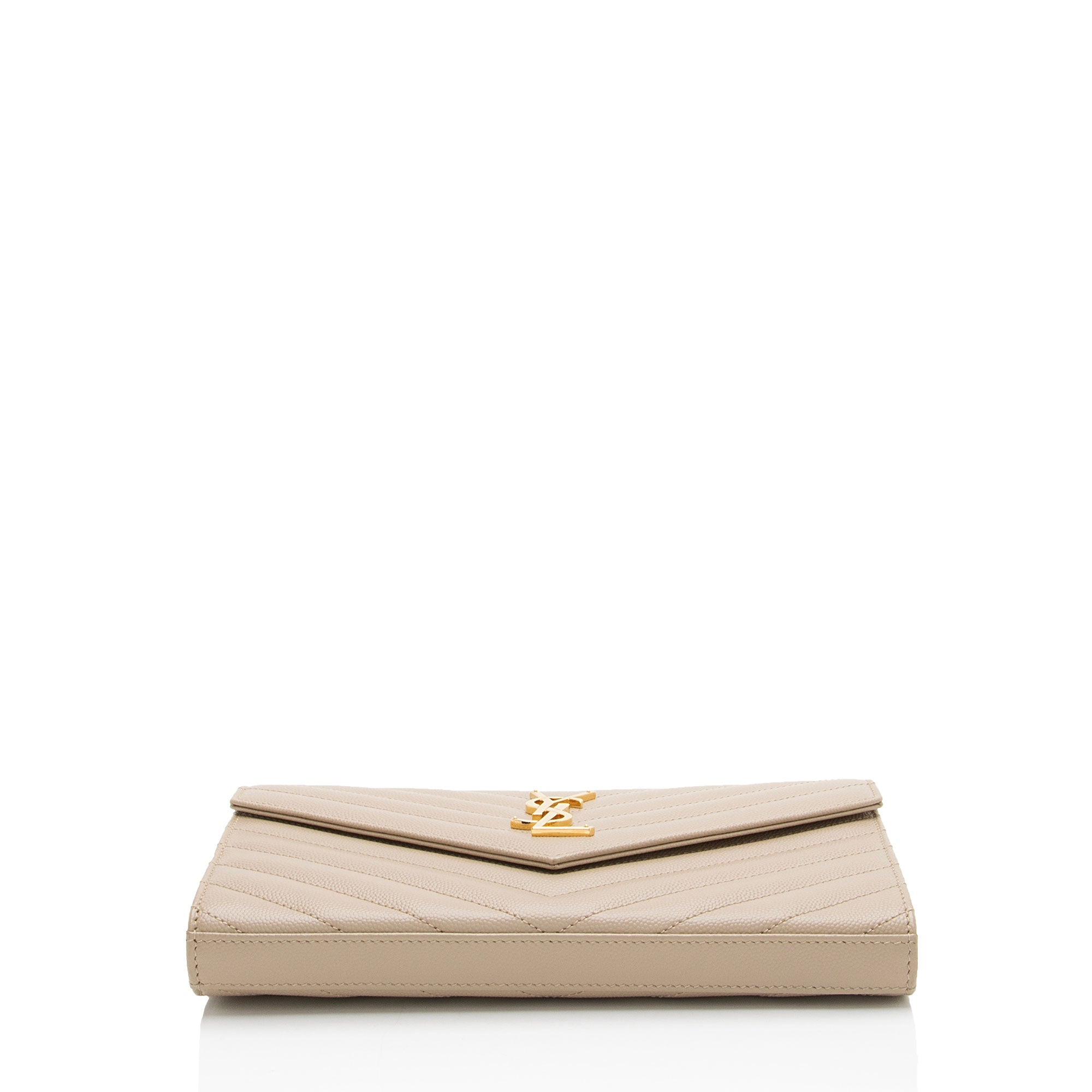 Saint Laurent Matelasse Grain de Poudre Monogram Chain Wallet