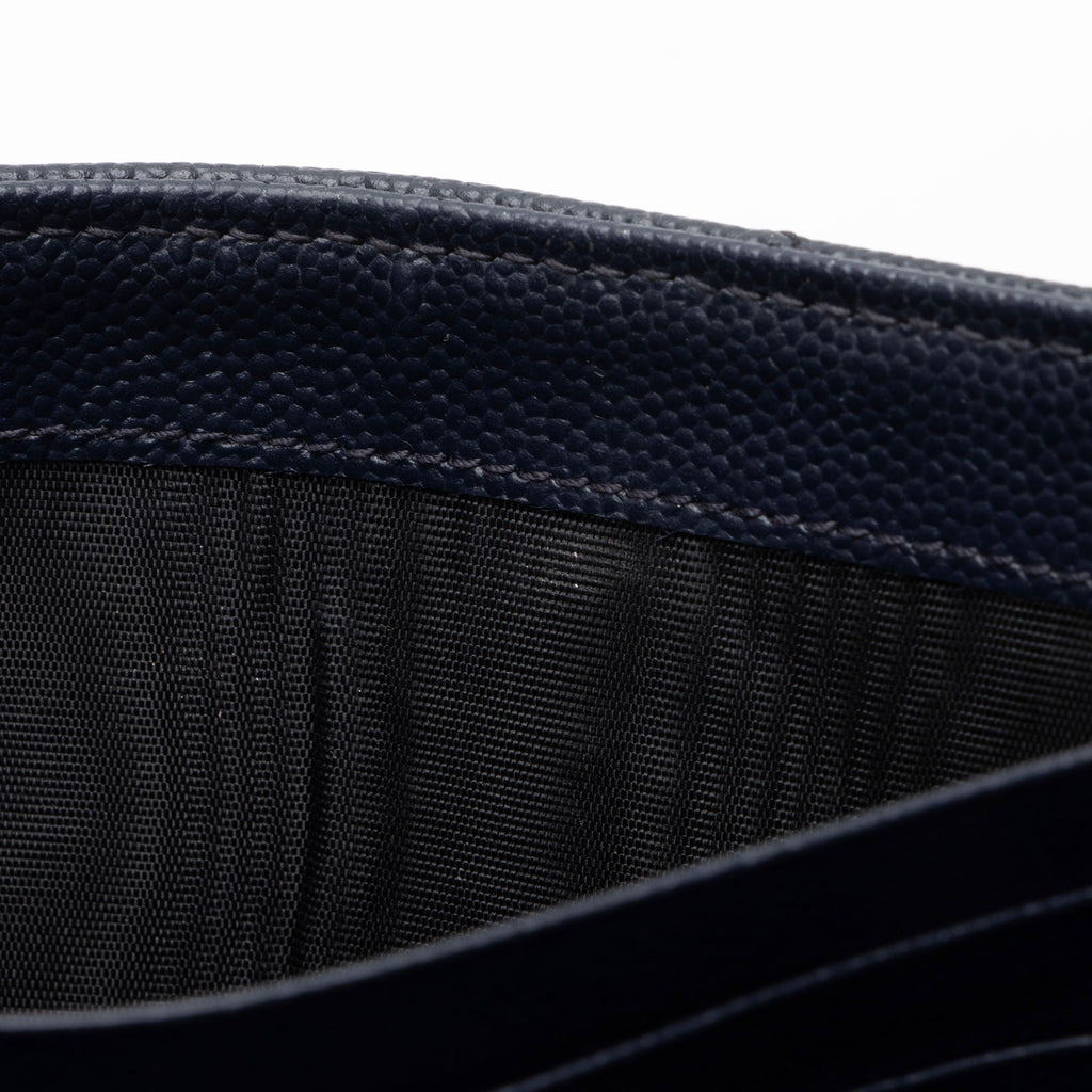 Saint Laurent Matelasse Grain de Poudre Monogram Chain Wallet