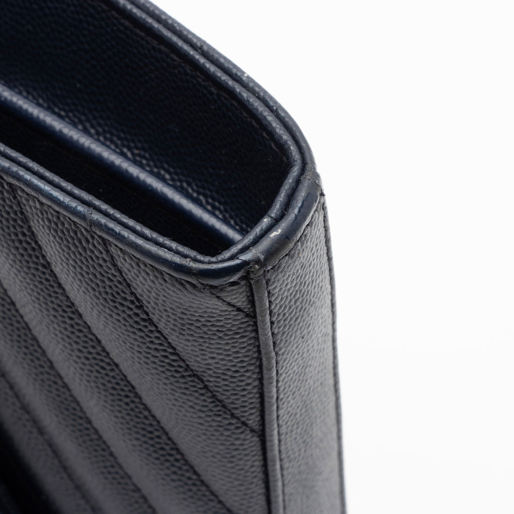 Saint Laurent Matelasse Grain de Poudre Monogram Chain Wallet