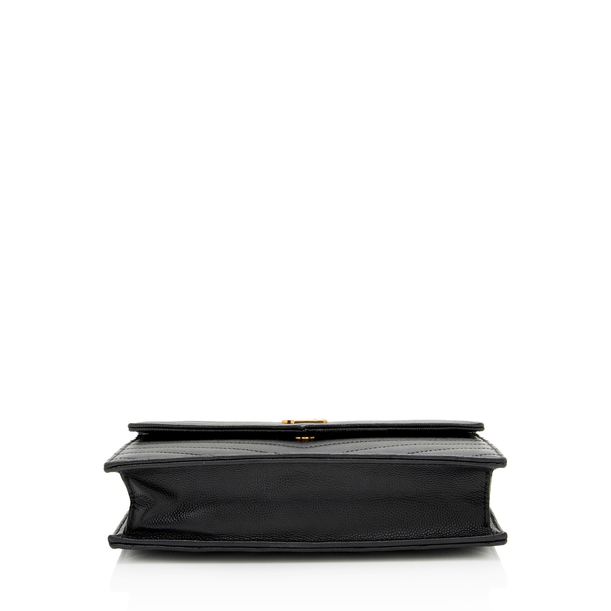 Saint Laurent Matelasse Grain de Poudre Monogram Envelope Chain Wallet - FINAL SALE