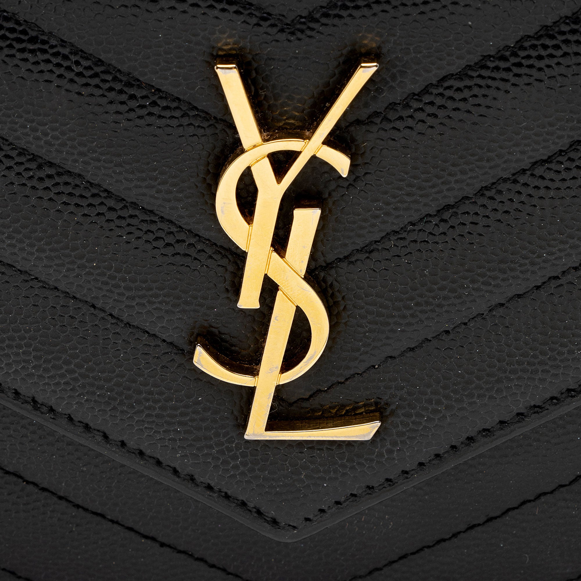 Saint Laurent Matelasse Grain de Poudre Monogram Envelope Chain Wallet - FINAL SALE
