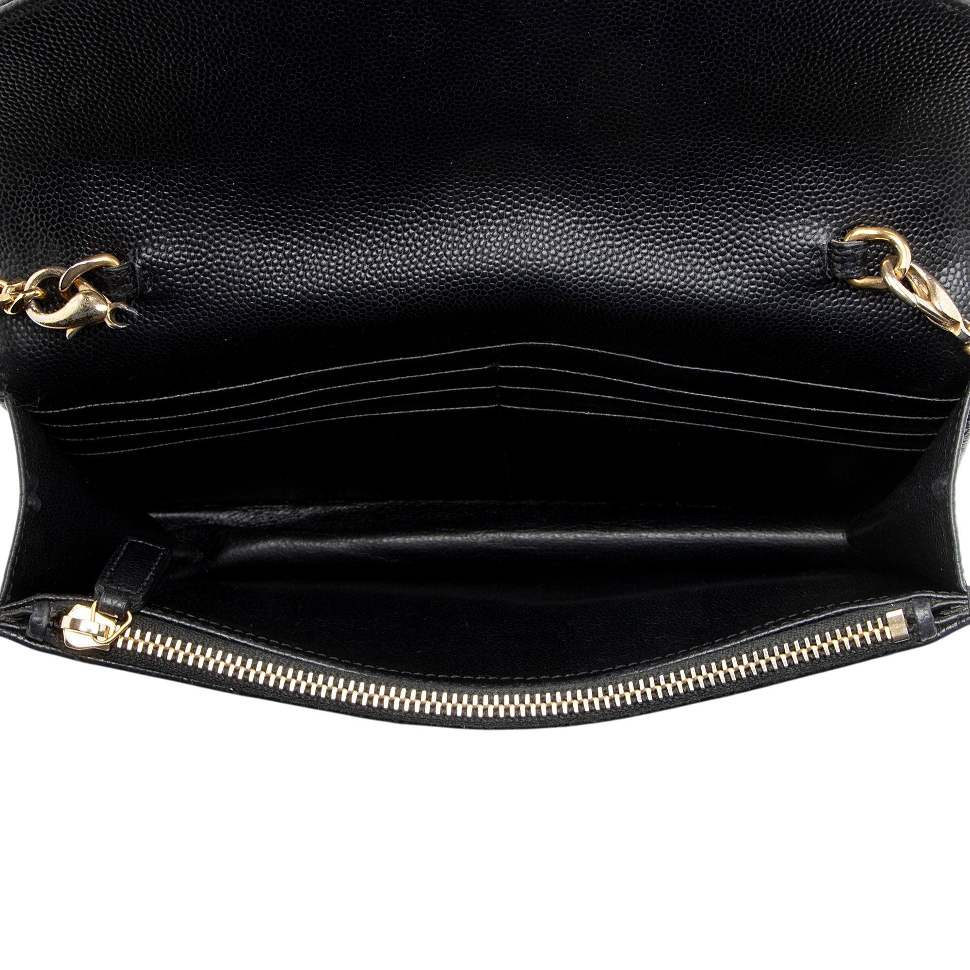 Saint Laurent Matelasse Grain de Poudre Monogram Envelope Chain Wallet - FINAL SALE