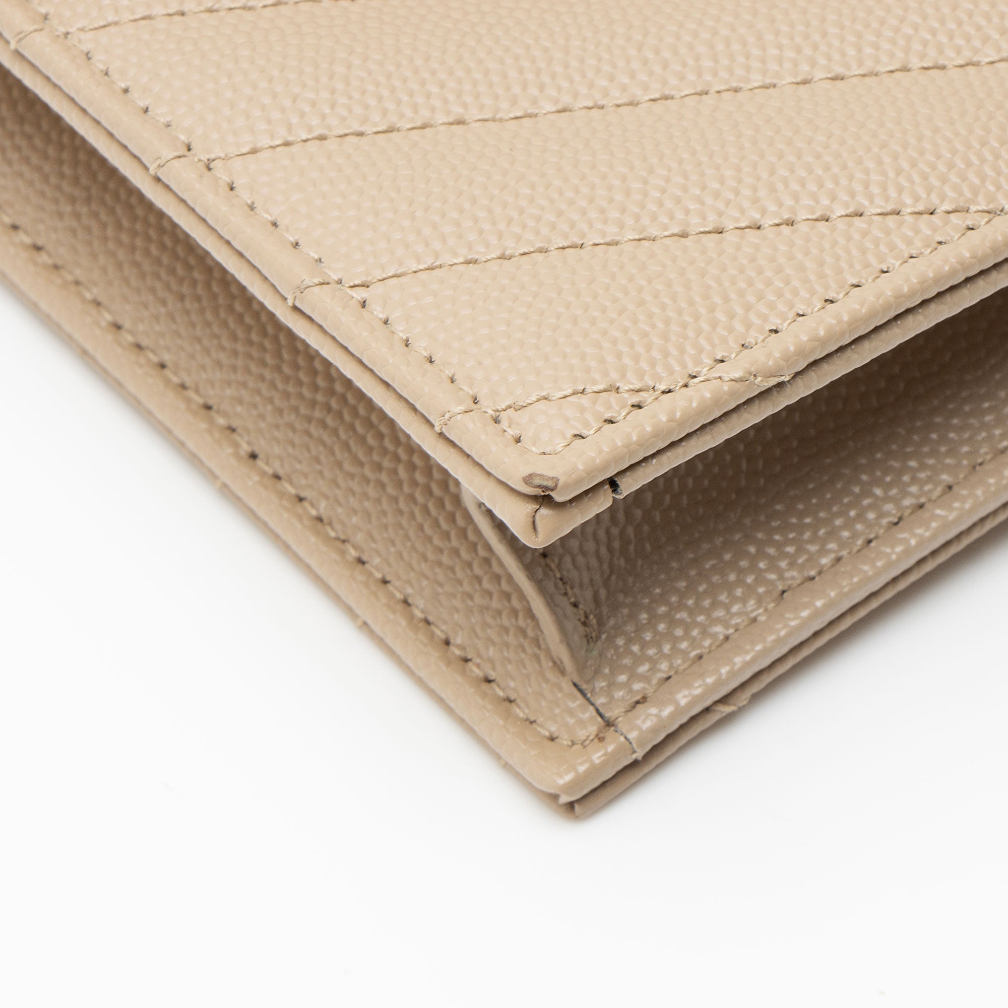Saint Laurent Matelasse Grain de Poudre Monogram Envelope Chain Wallet