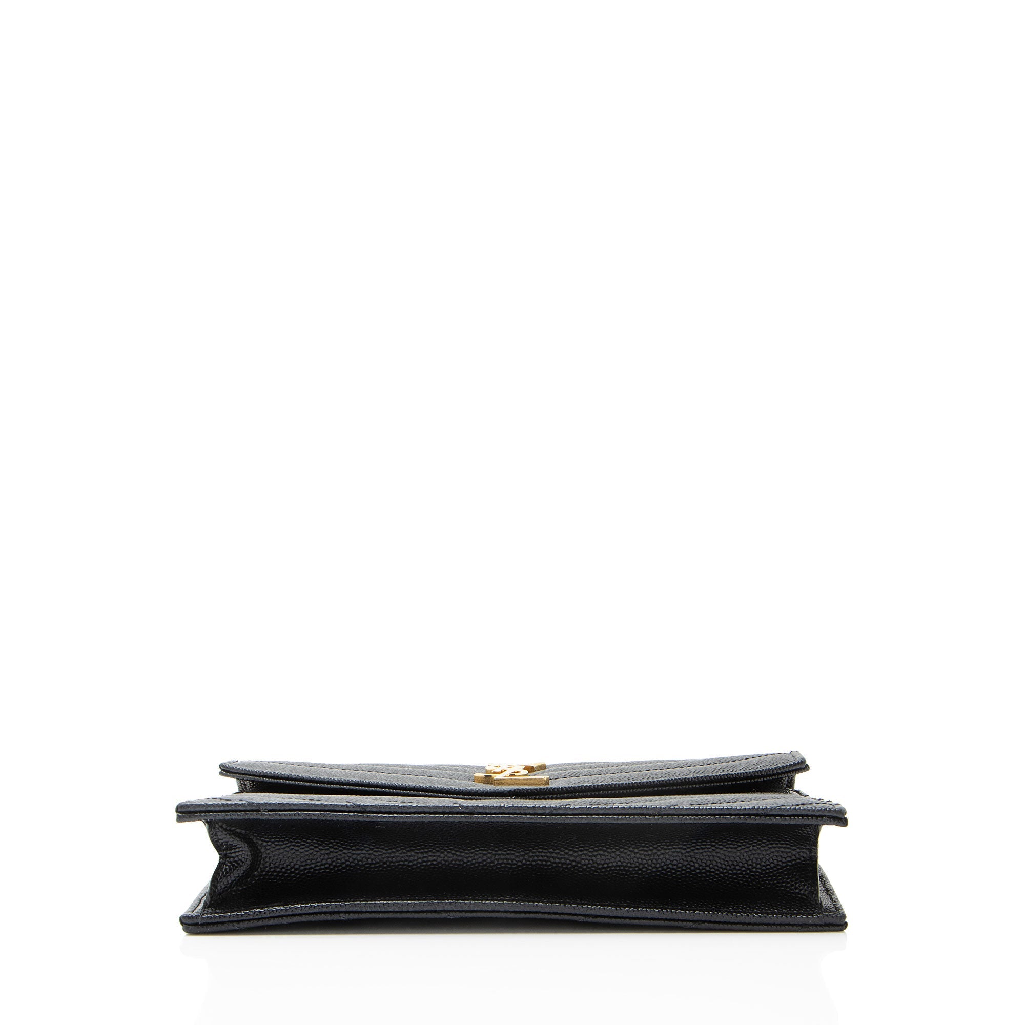 Saint Laurent Matelasse Grain de Poudre Monogram Envelope Chain Wallet