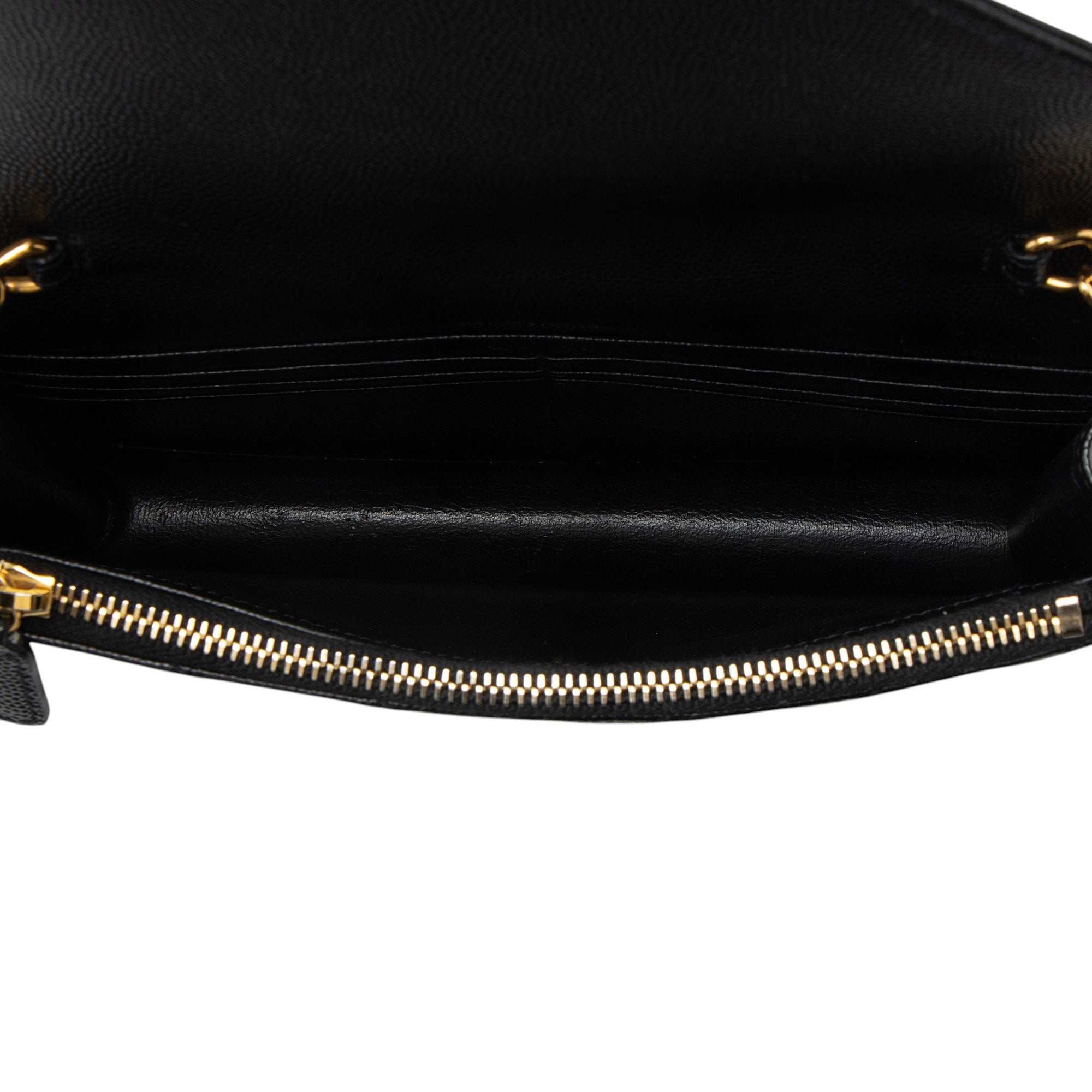 Saint Laurent Matelasse Grain de Poudre Monogram Envelope Chain Wallet