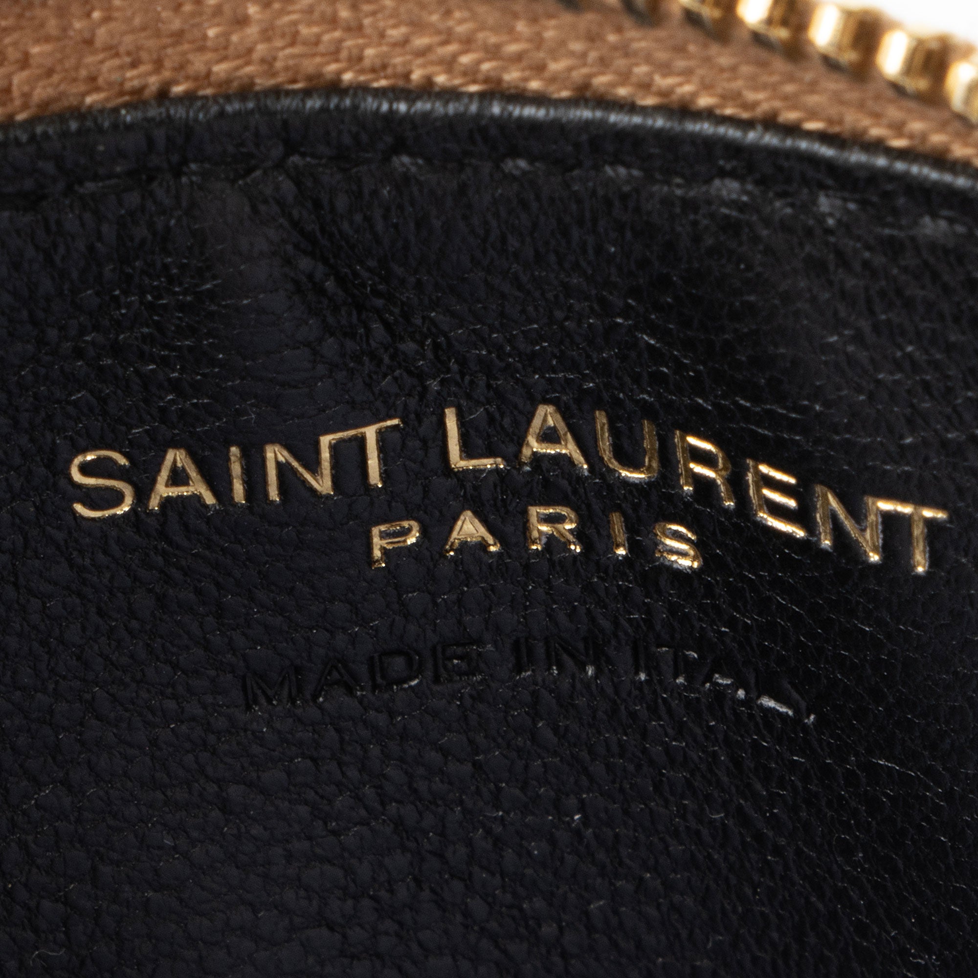 Saint Laurent Matelasse Grain de Poudre Monogram Fragments Zipper Card Case