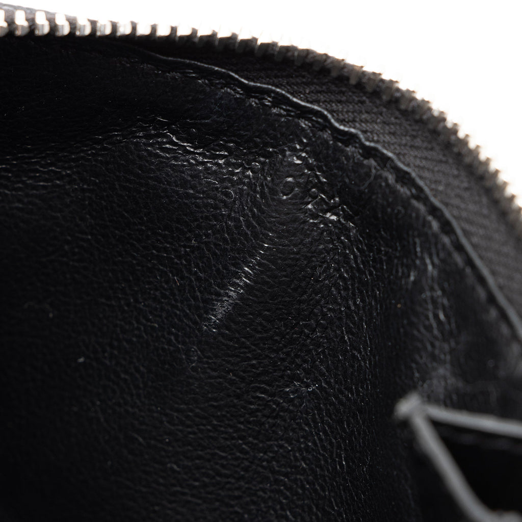 Saint Laurent Matelasse Grain de Poudre Monogram Fragments Zipper Card Case