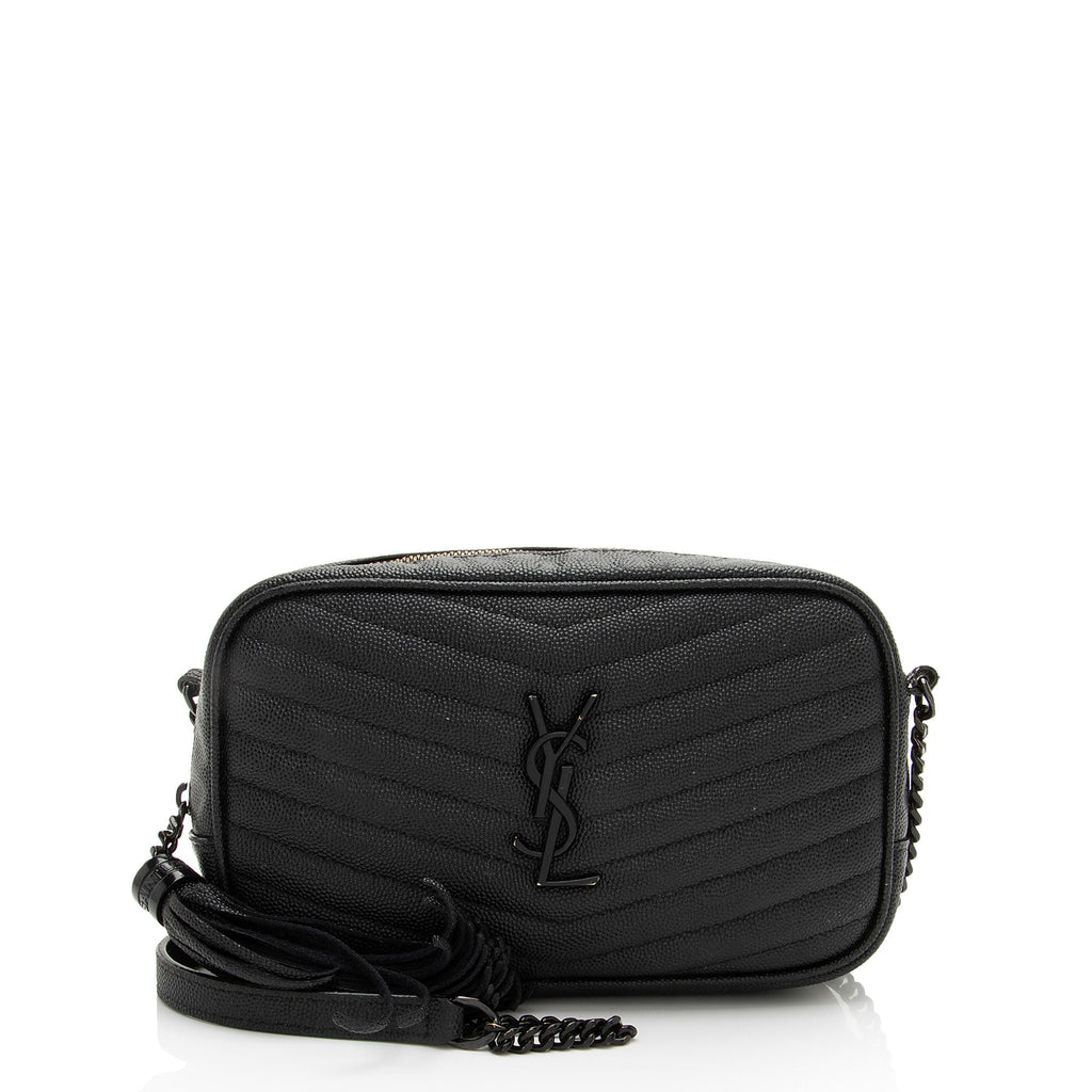 Saint Laurent Matelasse Grain de Poudre Monogram Lou Mini Camera Bag