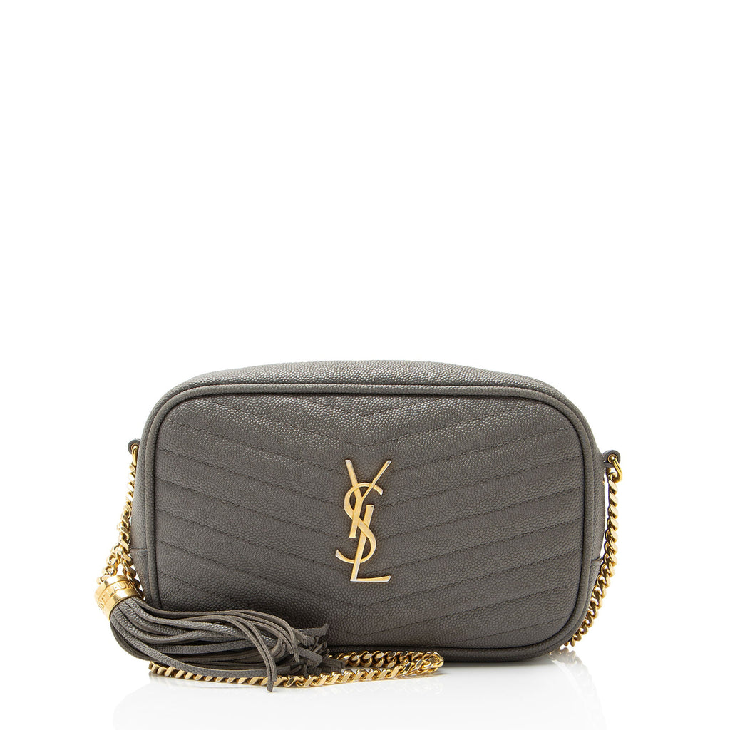 Saint Laurent Matelasse Grain de Poudre Monogram Lou Mini Camera Bag