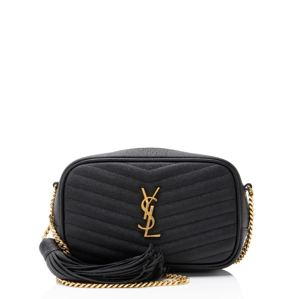 Saint Laurent Matelasse Grain de Poudre Monogram Lou Mini Camera Bag