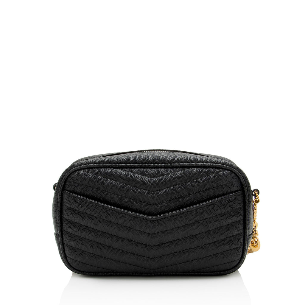 Saint Laurent Matelasse Grain de Poudre Monogram Lou Mini Camera Bag