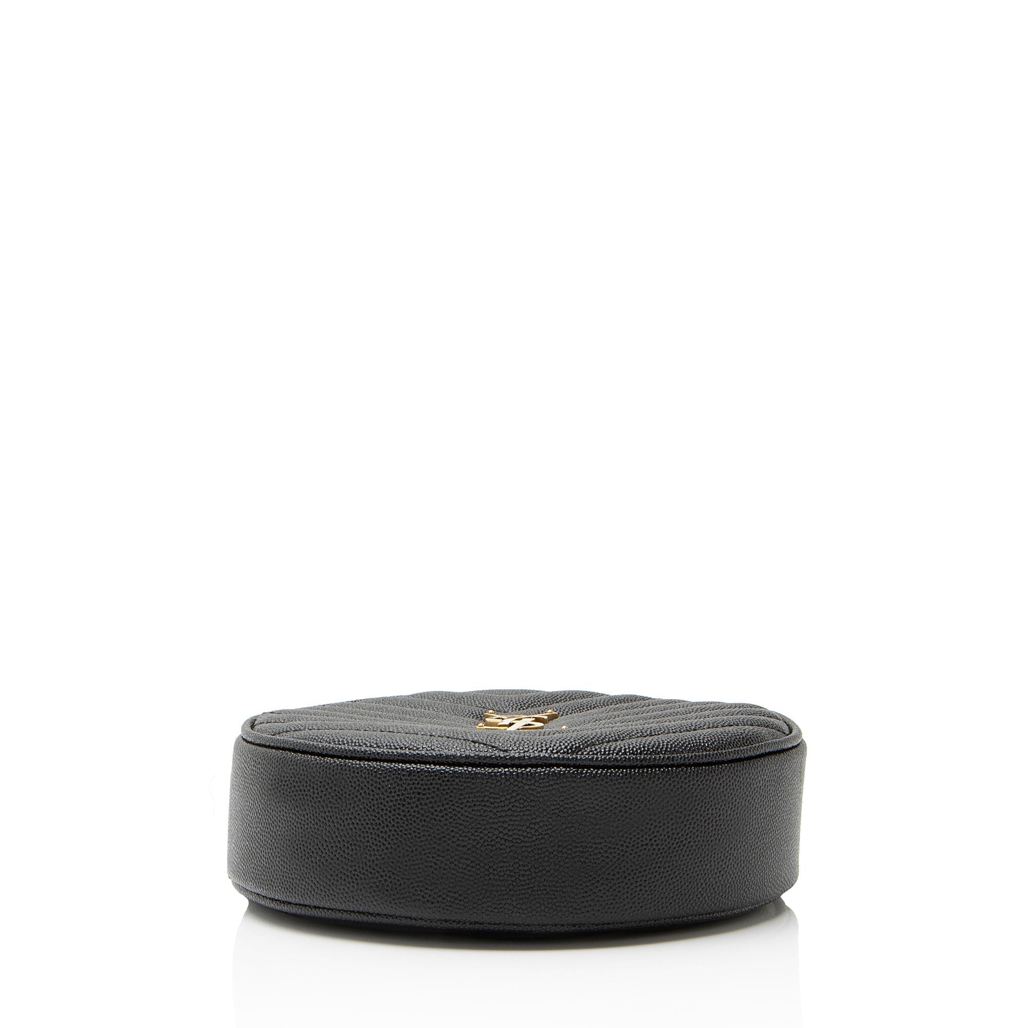 Saint Laurent Matelasse Grain de Poudre Monogram Vinyle Round Camera Bag