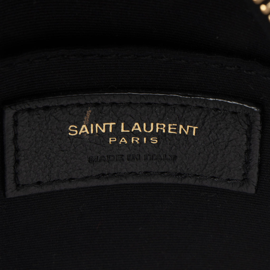 Saint Laurent Matelasse Grain de Poudre Monogram Vinyle Round Camera Bag