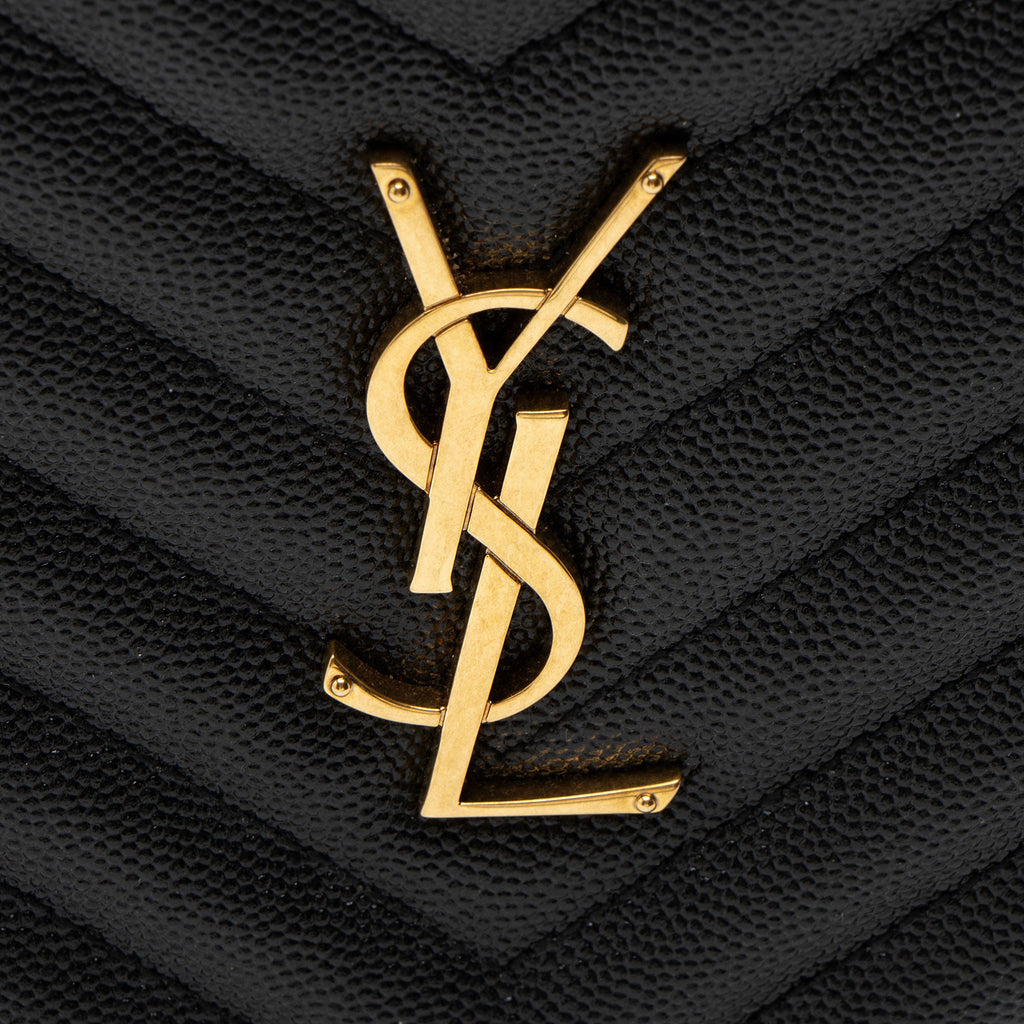 Saint Laurent Matelasse Grain de Poudre Monogram Vinyle Round Camera Bag