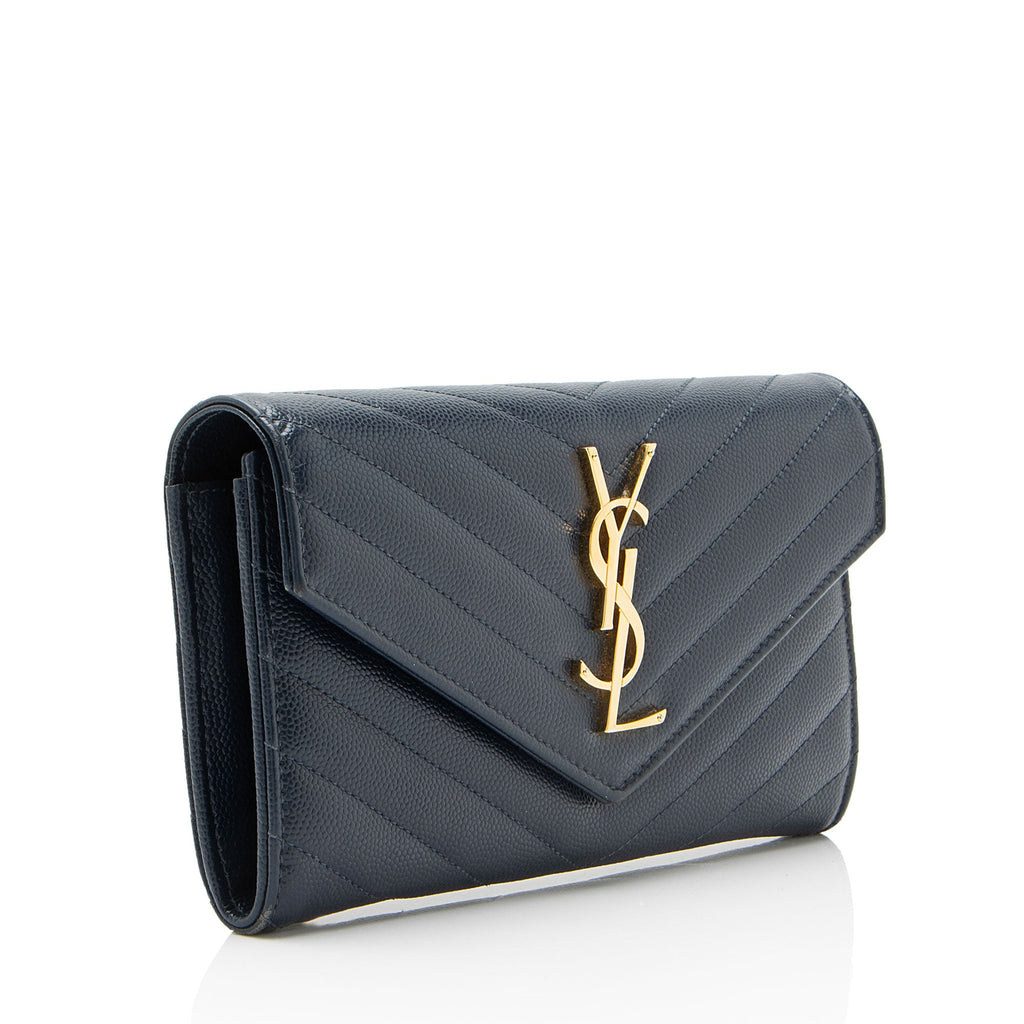 Saint Laurent Matelasse Grain de Poudre Monogram Wallet