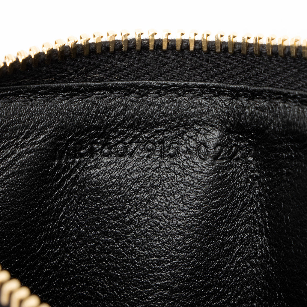 Saint Laurent Matelasse Lambskin Monogram Fragments Zipper Card Case